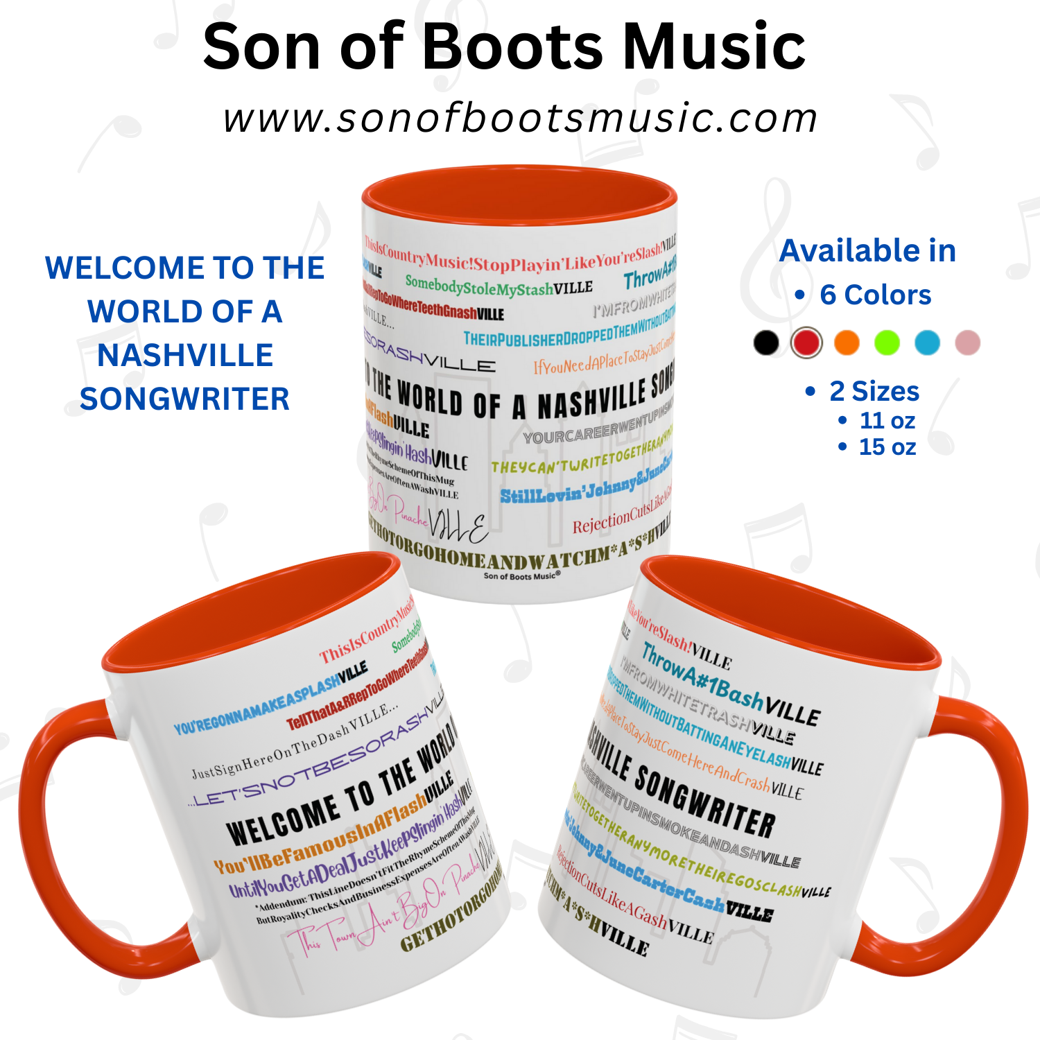 MP's Songwriter Series 1: This "interactive" mug will take you on a whirlwind adventure in the life of a Nashville songwriter. If you already are one (or dream of being one) you'll LAUGH, CRY and WONDER WHY anyone ever gets into this crazy business.   