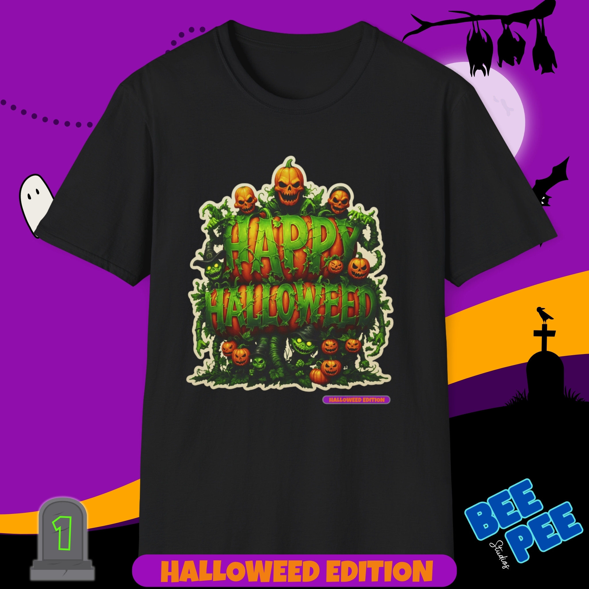  'Happy Halloweed ' Graphic, Unisex T-Shirt - 'Happy Halloweed Edition' #1