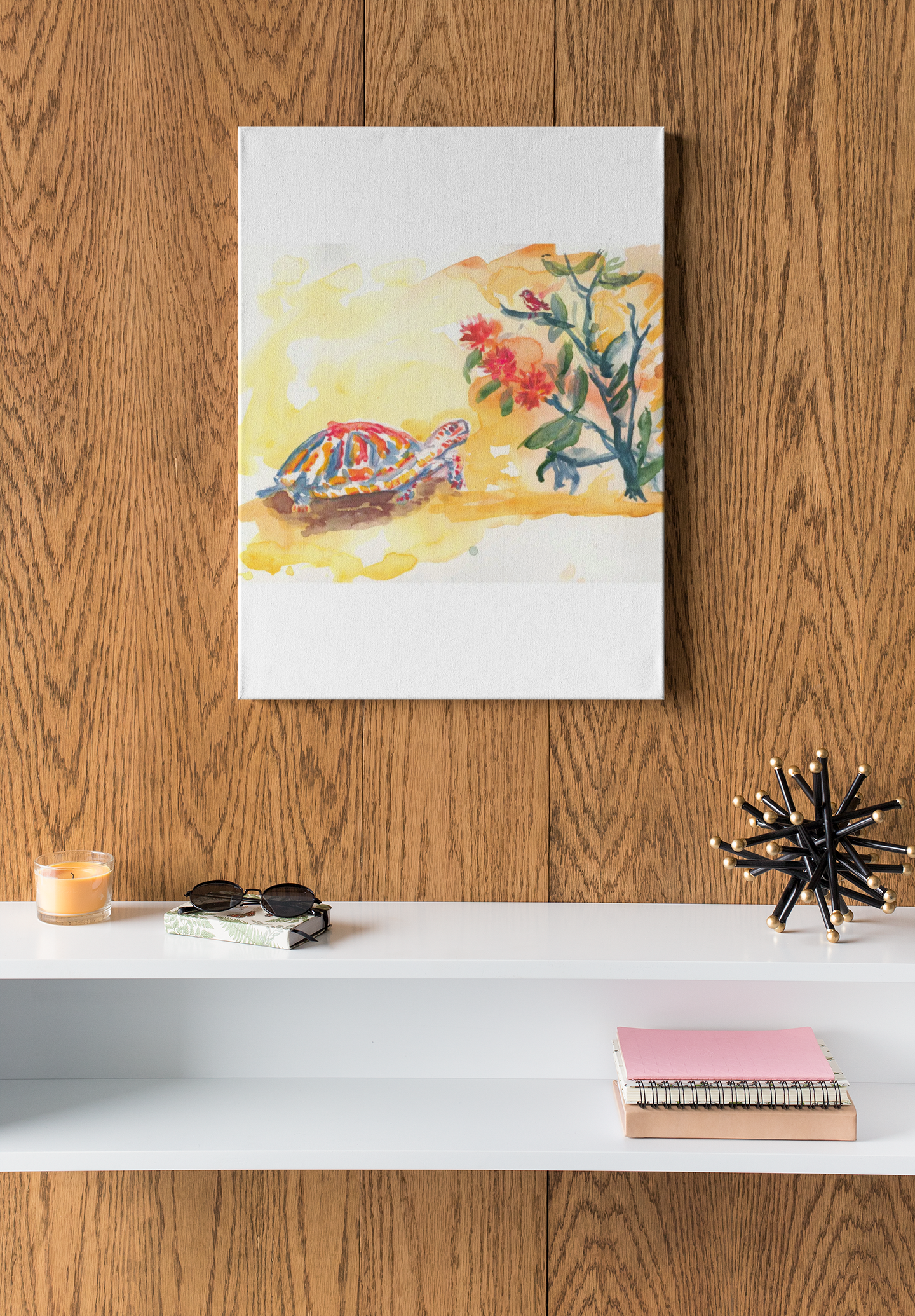 "Golden Hour Glow" Tortoise in minimalistic brushwork in the golden hour. product thumbnail image "Golden Hour Glow" Tortoise in minimalistic brushwork in the golden hour. product thumbnail image