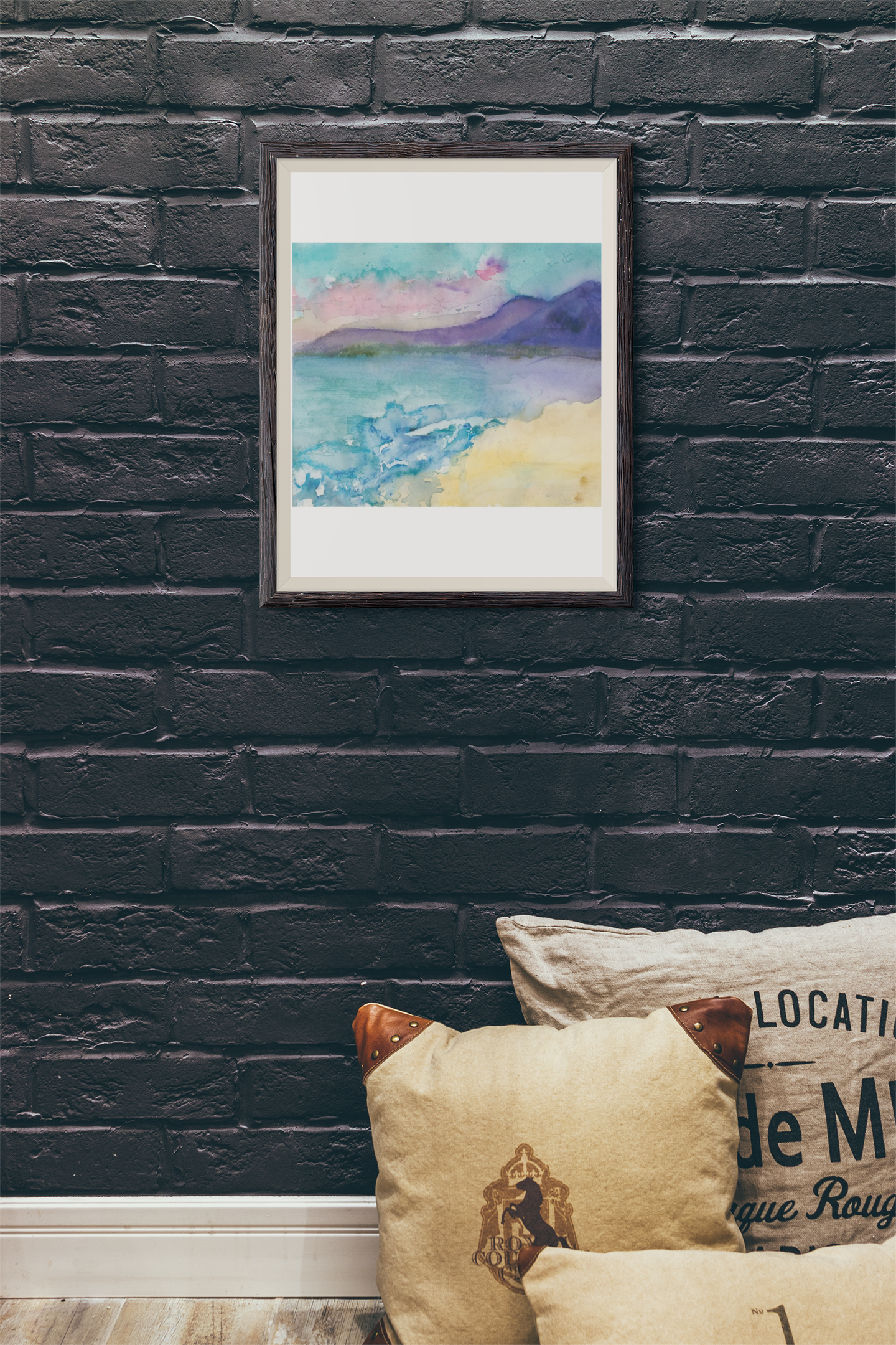 "Pacific Glow" captures the serene beauty of a West Coast sunset, painted in the loose, flowing California watercolor style. product thumbnail image "Pacific Glow" captures the serene beauty of a West Coast sunset, painted in the loose, flowing California watercolor style. product thumbnail image