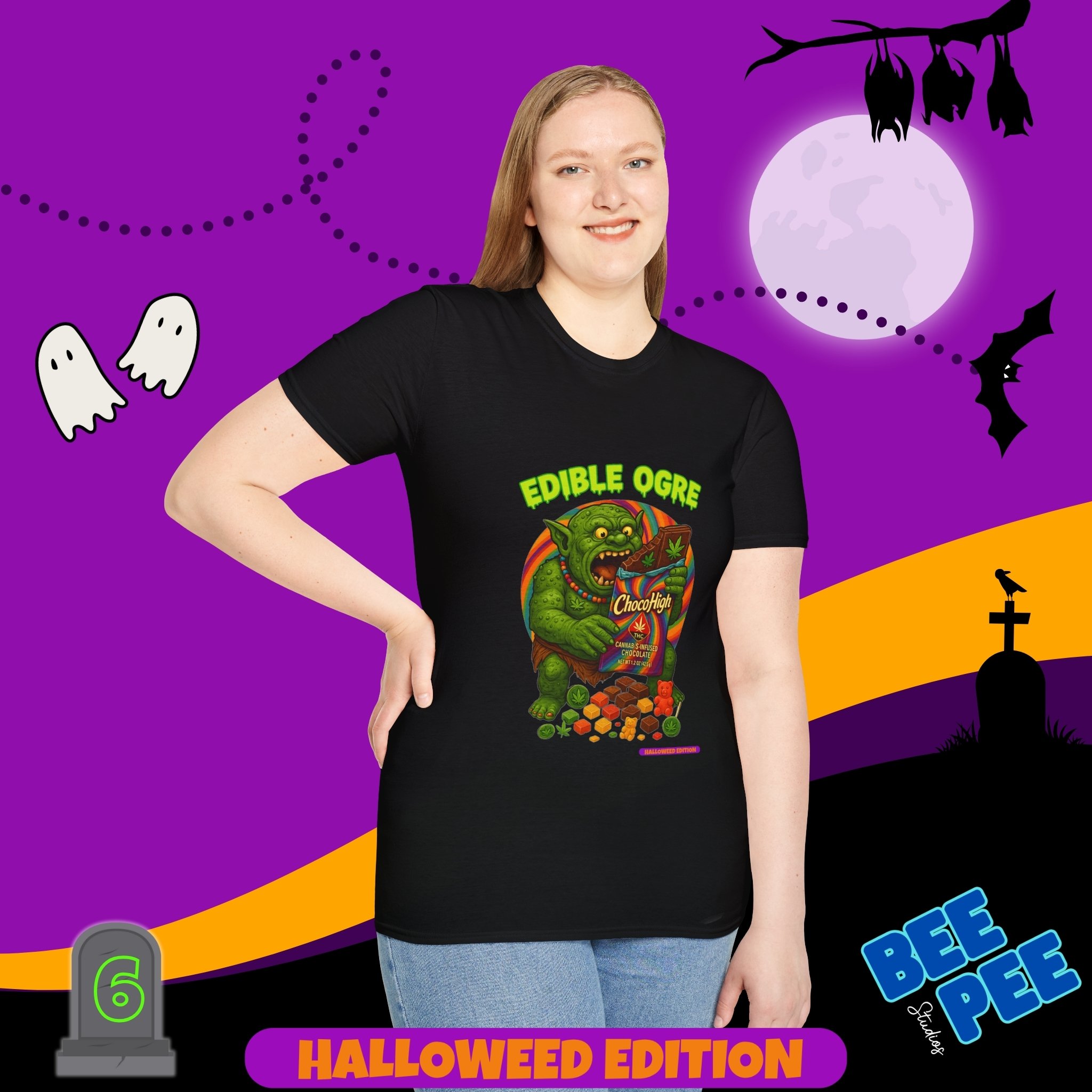 'Edible Ogre' Graphic, T-Shirt - 'Happy Halloweed Edition' #6 product thumbnail image 'Edible Ogre' Graphic, T-Shirt - 'Happy Halloweed Edition' #6 product thumbnail image