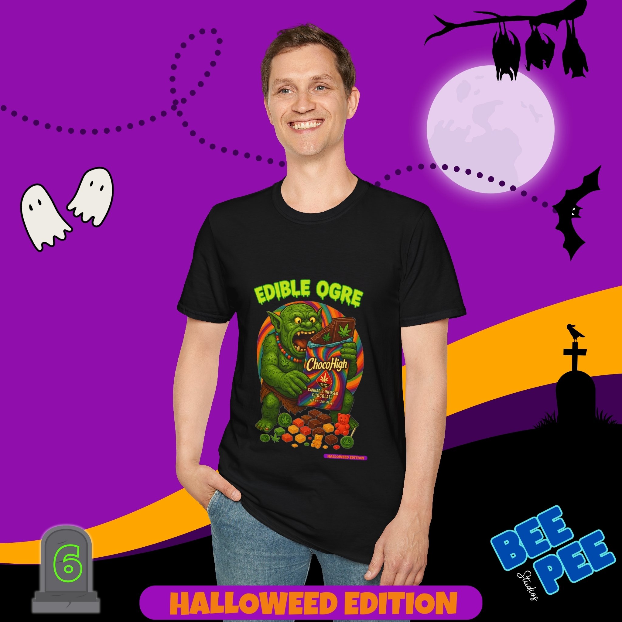 'Edible Ogre' Graphic, T-Shirt - 'Happy Halloweed Edition' #6 product thumbnail image 'Edible Ogre' Graphic, T-Shirt - 'Happy Halloweed Edition' #6 product thumbnail image