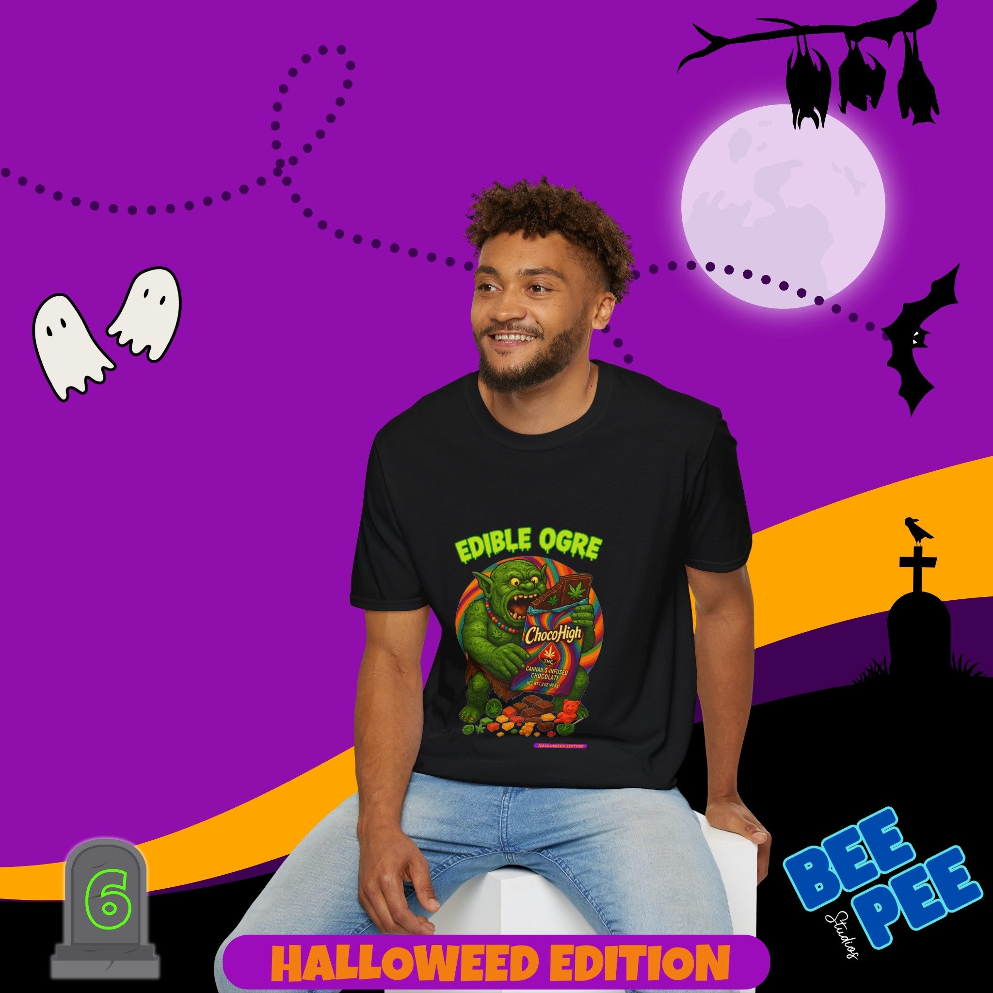 'Edible Ogre' Graphic, T-Shirt - 'Happy Halloweed Edition' #6 product thumbnail image 'Edible Ogre' Graphic, T-Shirt - 'Happy Halloweed Edition' #6 product thumbnail image