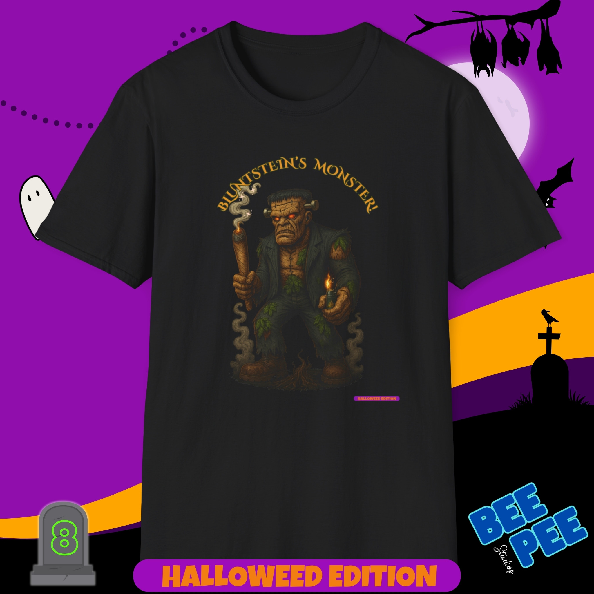 'BluntSteins Monster' T-Shirt - 'Happy Halloweed Edition' #8 product thumbnail image 'BluntSteins Monster' T-Shirt - 'Happy Halloweed Edition' #8 product thumbnail image