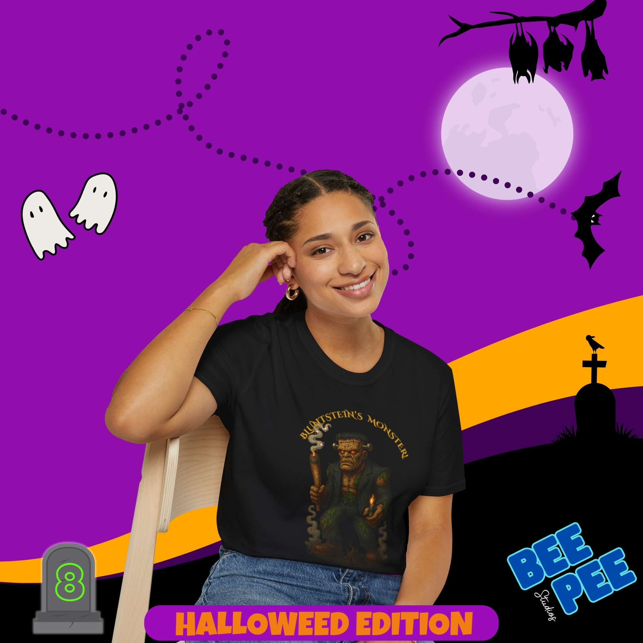 'BluntSteins Monster' T-Shirt - 'Happy Halloweed Edition' #8 product thumbnail image 'BluntSteins Monster' T-Shirt - 'Happy Halloweed Edition' #8 product thumbnail image