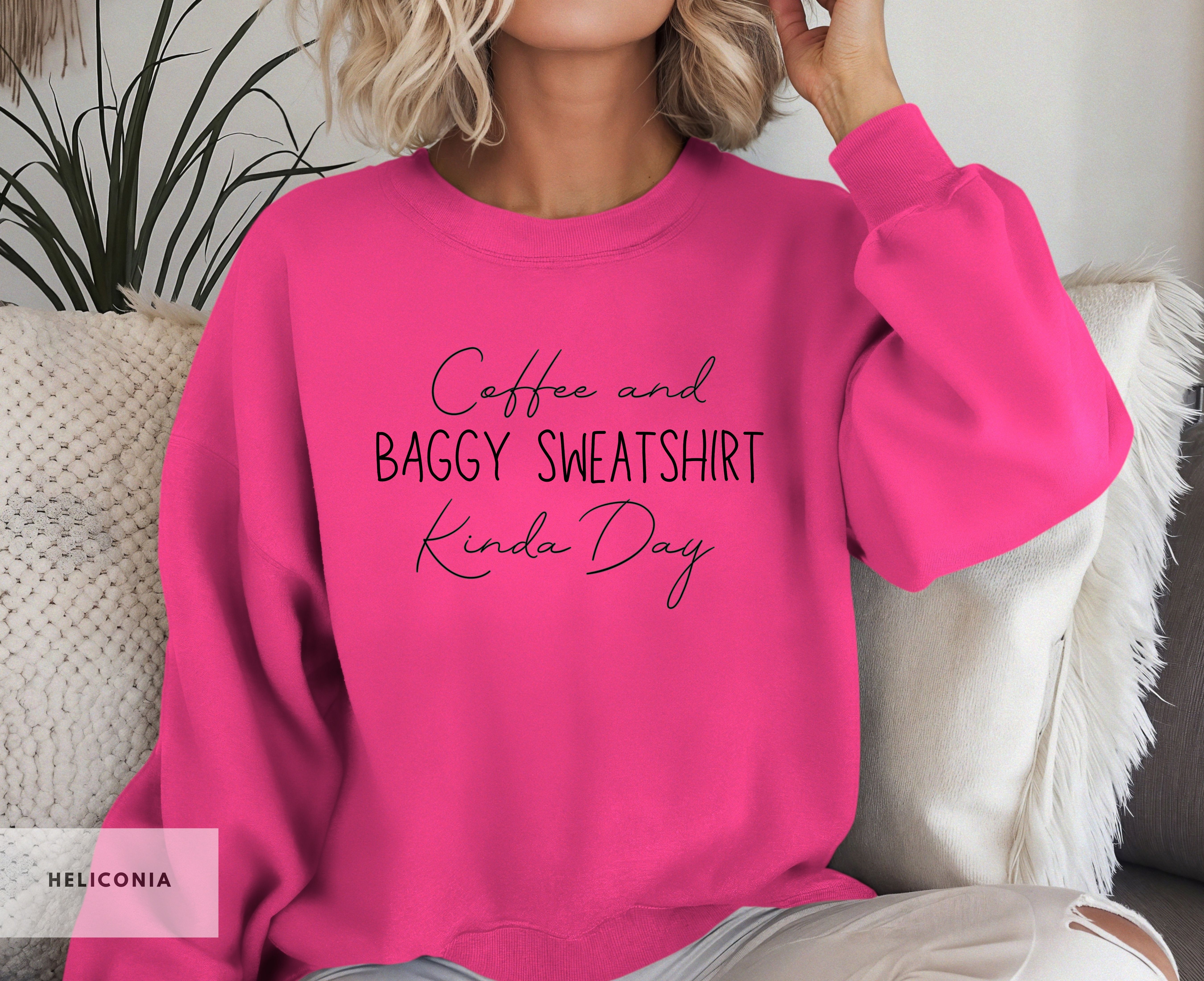 Coffee Baggy Fall sweatshirt, Minimalist Text Design, Gift for Her, Gift for Coffee Lovers, Teachers, students  product thumbnail image