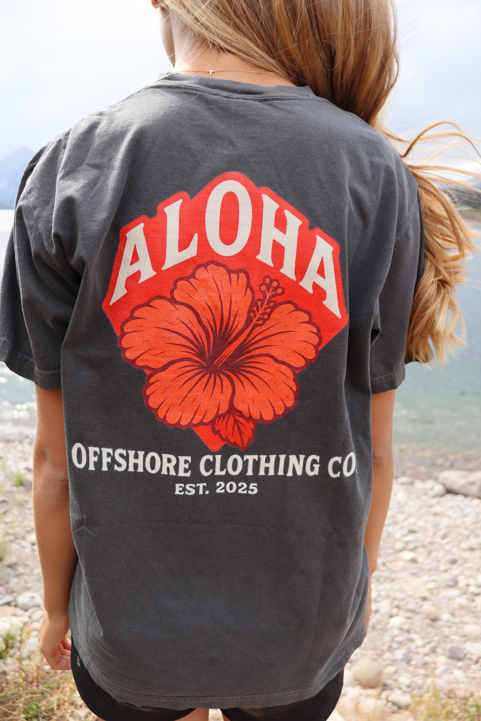 Offshore Clothing Co. Aloha Hibiscus Tee l Unisex Garment Dyed T-Shirt product thumbnail image