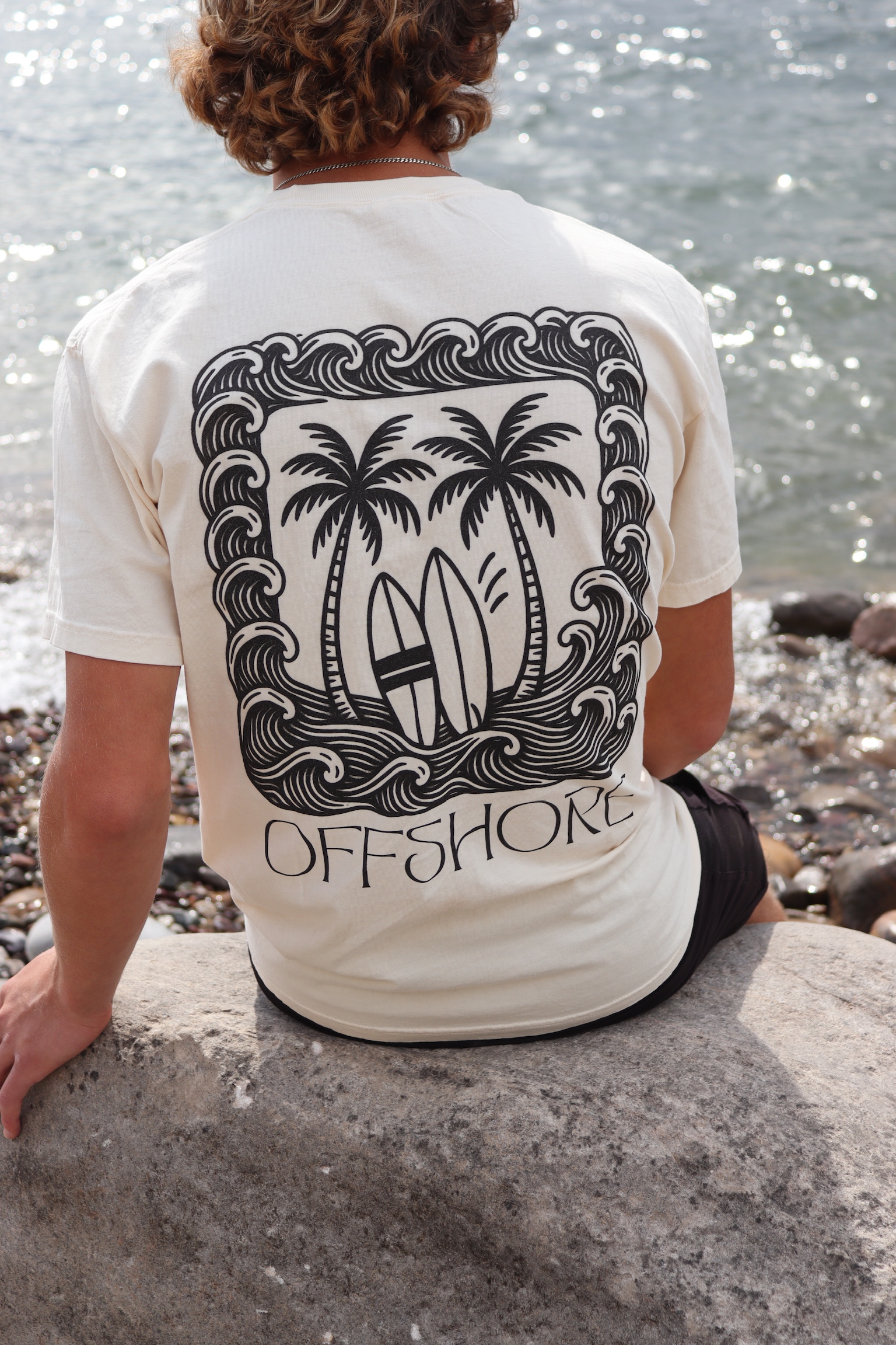 Offshore Clothing Co. Men's Palm and Surf Tee l Garment-Dyed T-shirt product thumbnail image Offshore Clothing Co. Men's Palm and Surf Tee l Garment-Dyed T-shirt product thumbnail image