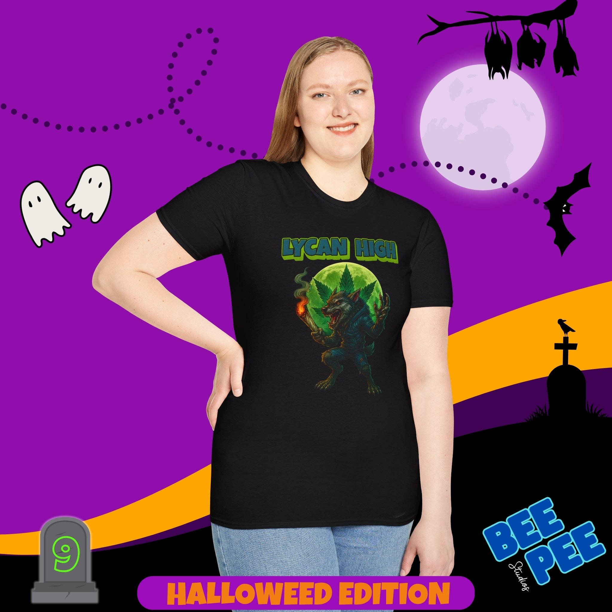 'Lycan-High' Graphic, T-Shirt - 'Happy Halloweed' Edition #9 product thumbnail image 'Lycan-High' Graphic, T-Shirt - 'Happy Halloweed' Edition #9 product thumbnail image