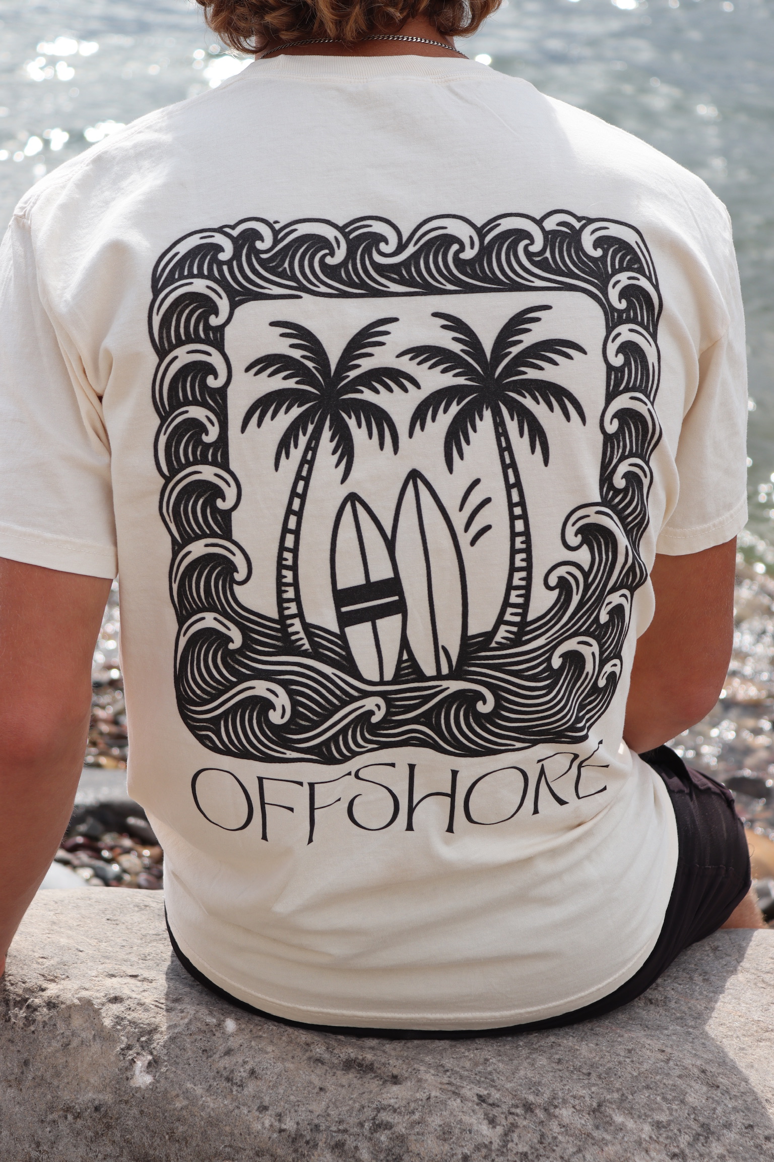 Offshore Clothing Co. Men's Palm and Surf Tee l Garment-Dyed T-shirt product thumbnail image Offshore Clothing Co. Men's Palm and Surf Tee l Garment-Dyed T-shirt product thumbnail image