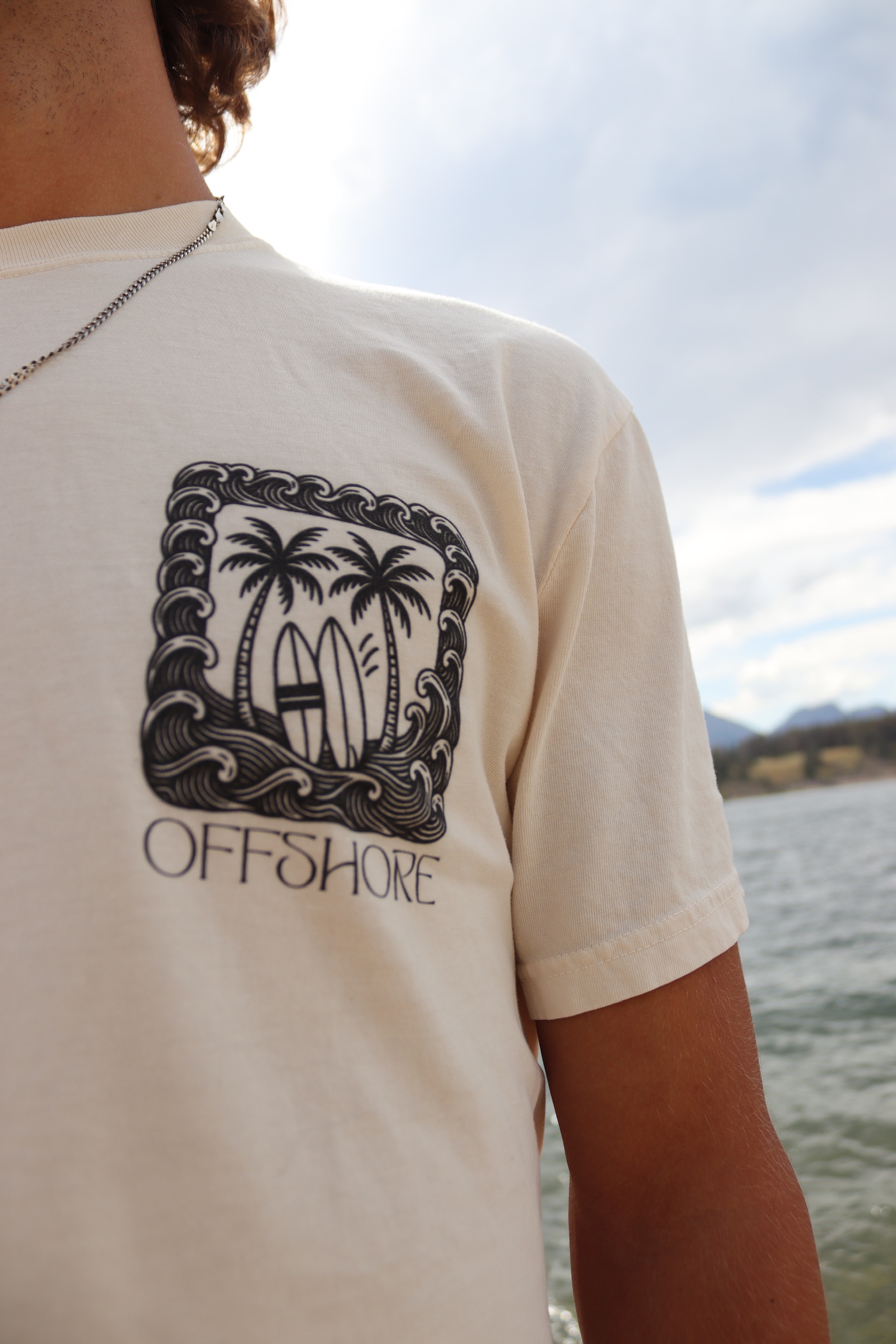 Offshore Clothing Co. Men's Palm and Surf Tee l Garment-Dyed T-shirt product thumbnail image Offshore Clothing Co. Men's Palm and Surf Tee l Garment-Dyed T-shirt product thumbnail image
