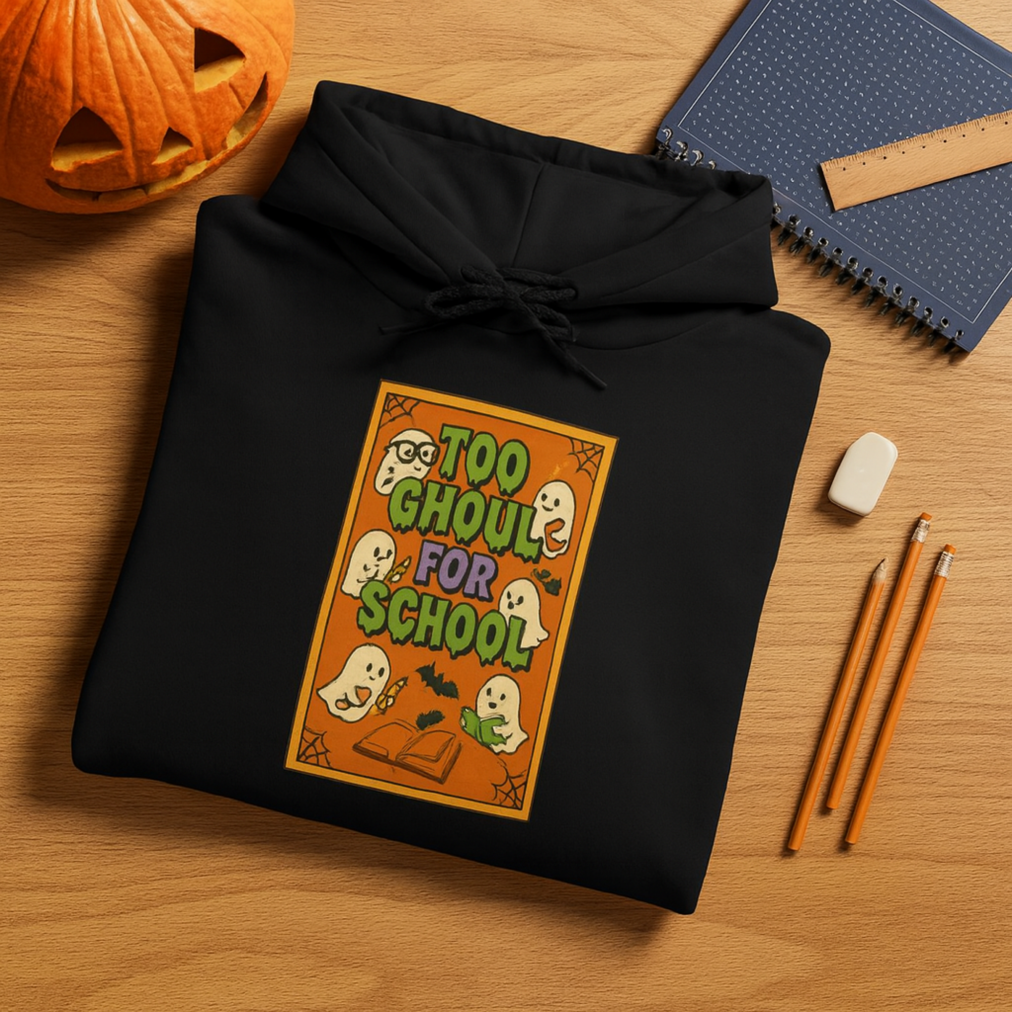 Too Ghoul for School Halloween Hoodie | Cute Ghost Sweatshirt | Spooky Season Unisex Hoodie product thumbnail image Too Ghoul for School Halloween Hoodie | Cute Ghost Sweatshirt | Spooky Season Unisex Hoodie product thumbnail image