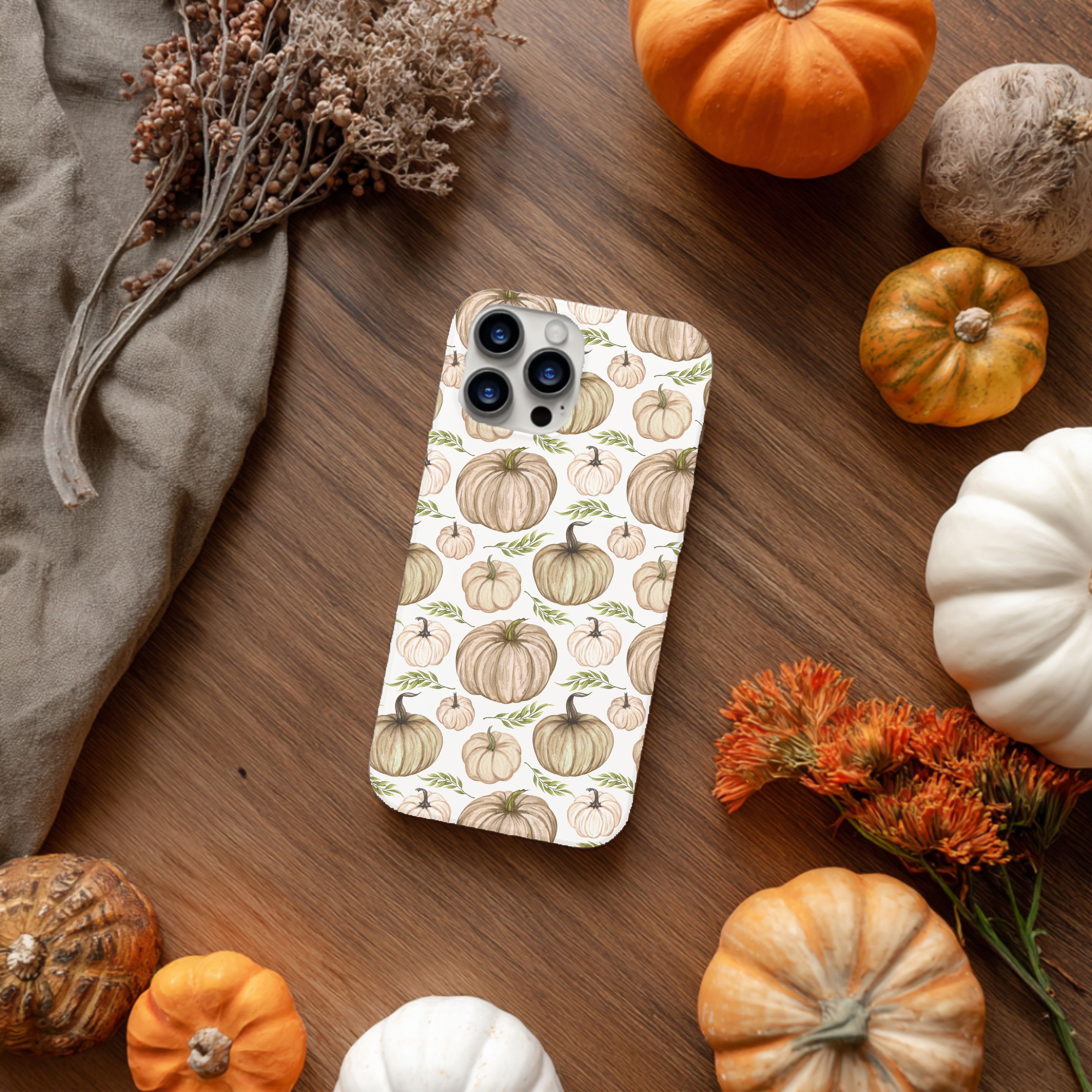 Simple Rustic Pumpkin Phone Case, Multiple Phone Varieties Available, Rustic Fall Aesthetic, Gift for Her for Fall, Autumn Accessories product thumbnail image