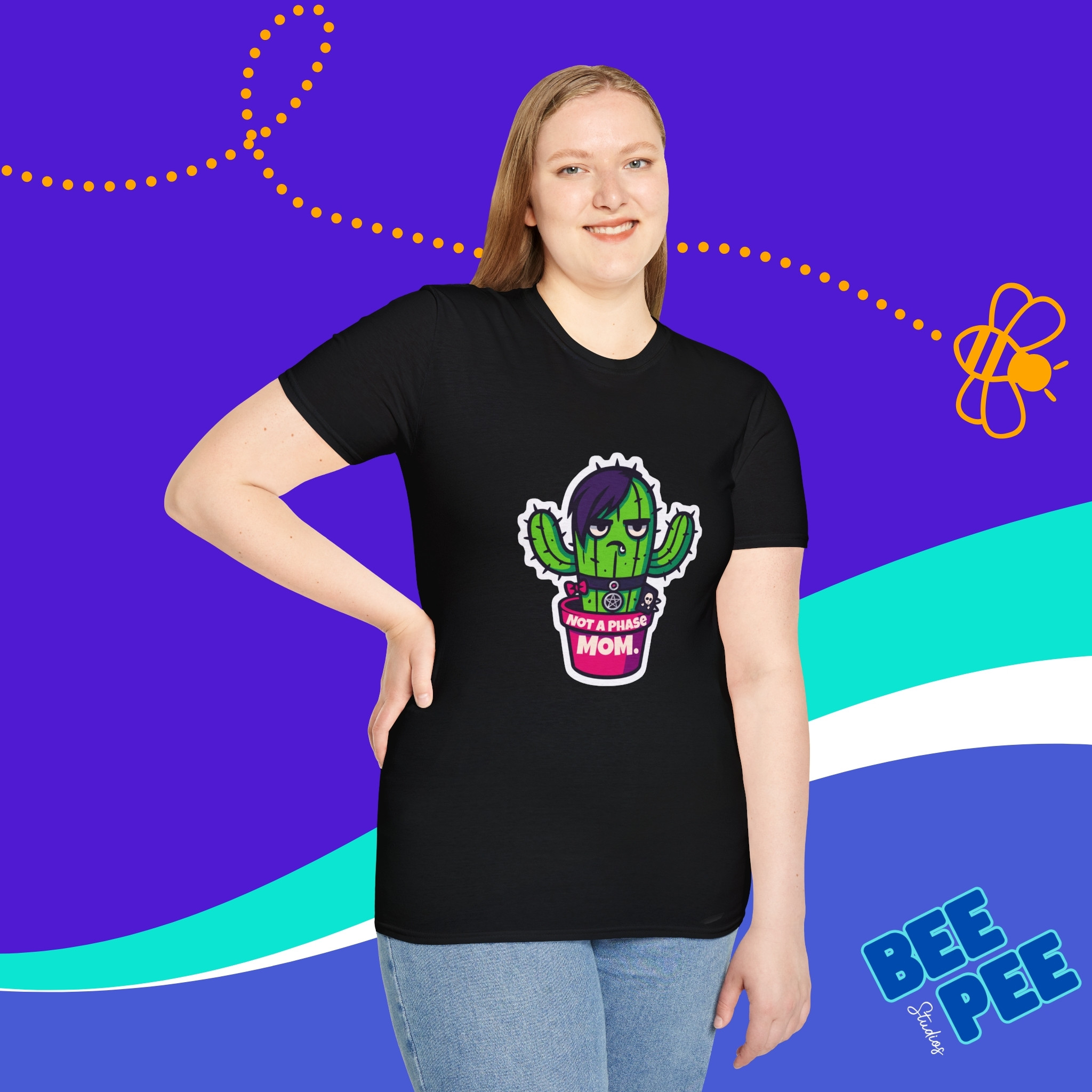 Cactus Sticker T-Shirt - 'Not A Phase MOM' Design product thumbnail image