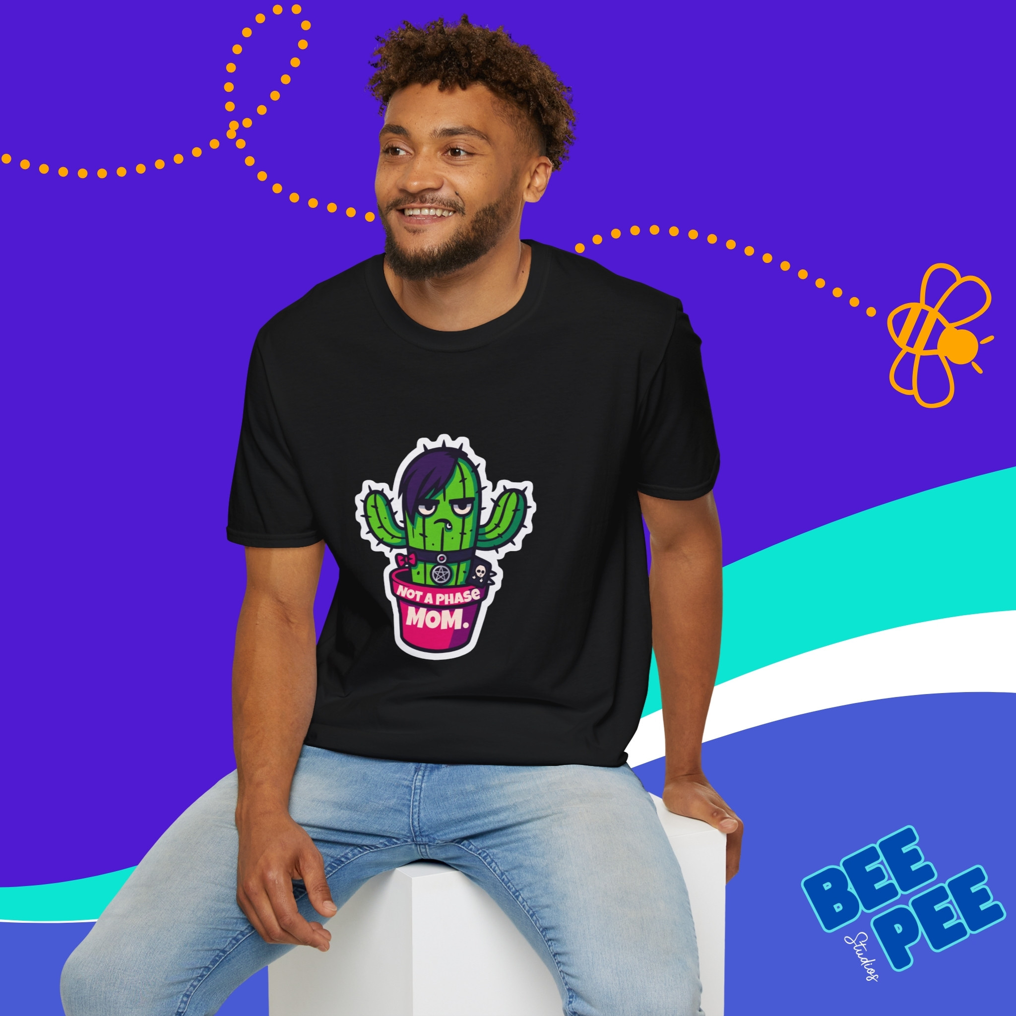 Cactus Sticker T-Shirt - 'Not A Phase MOM' Design product thumbnail image