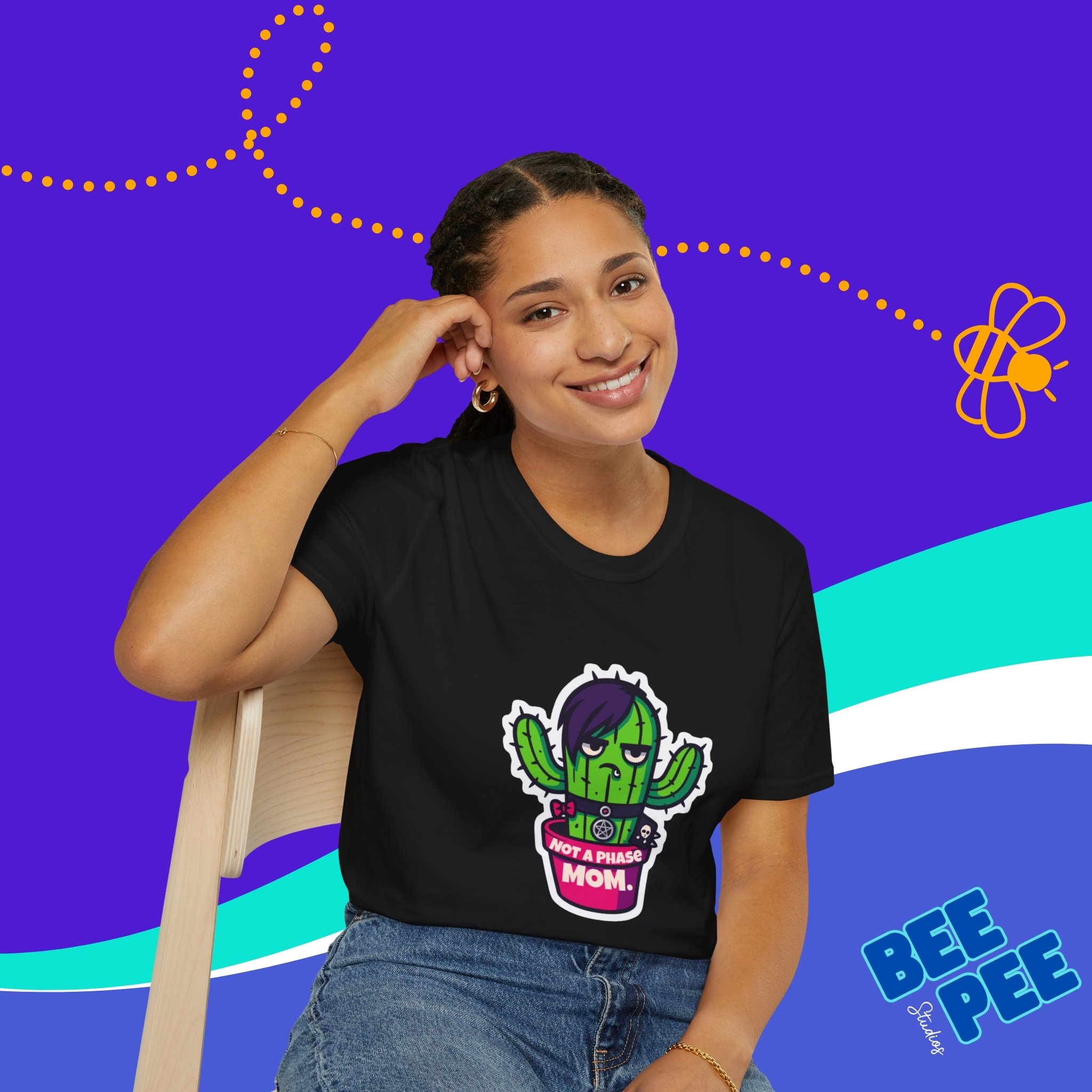 Cactus Sticker T-Shirt - 'Not A Phase MOM' Design product thumbnail image