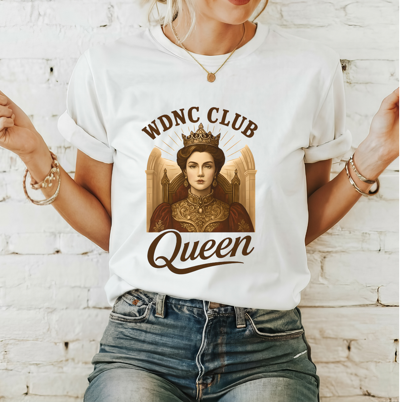 WDNC Club Queen Unisex Softstyle T-Shirt, Retro Graphic Tee, Funny T-Shirt for Women, Gift for Birthdays, Casual Wear, Clubwear, Graphic Tee