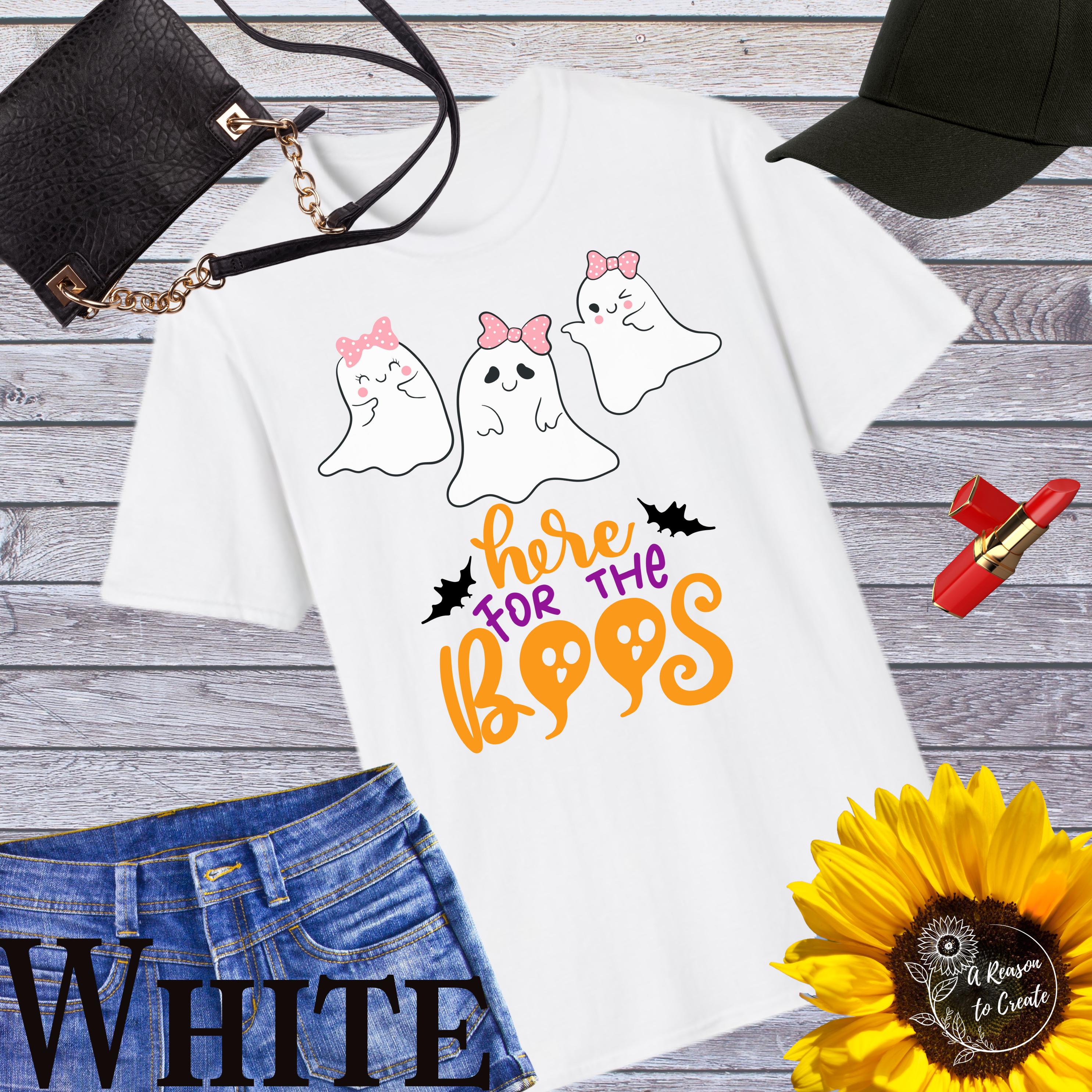Halloween Ghost T-Shirt, here for the boos shirt, spooky season apparel, unisex shirt, October party tee, fun Halloween gift