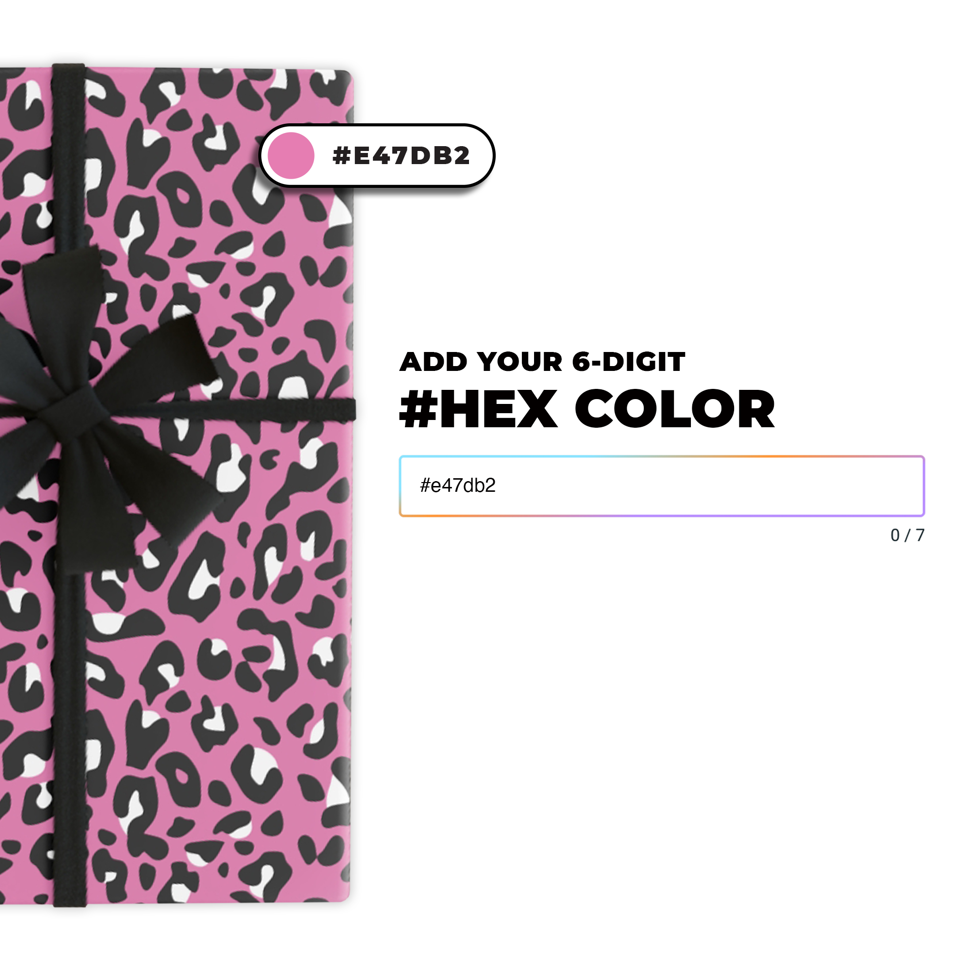 Leopard Print Gift Wrap in Your Custom Color product thumbnail image