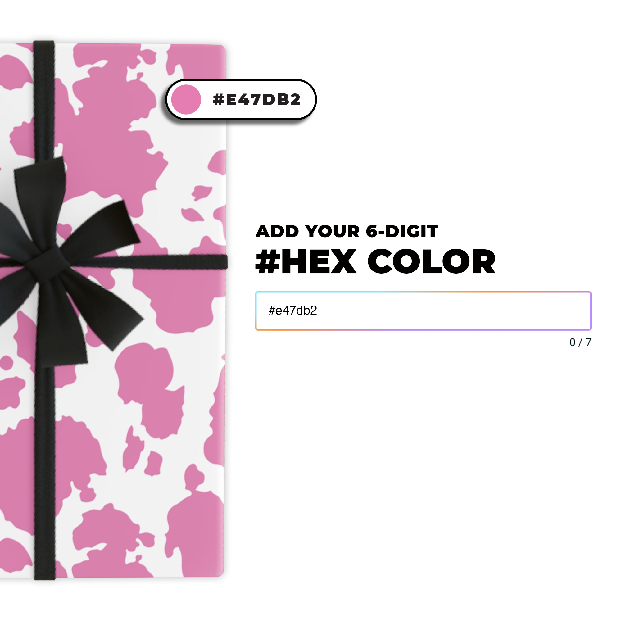 Cow Print Gift Wrap in Your Custom Color product thumbnail image Cow Print Gift Wrap in Your Custom Color product thumbnail image