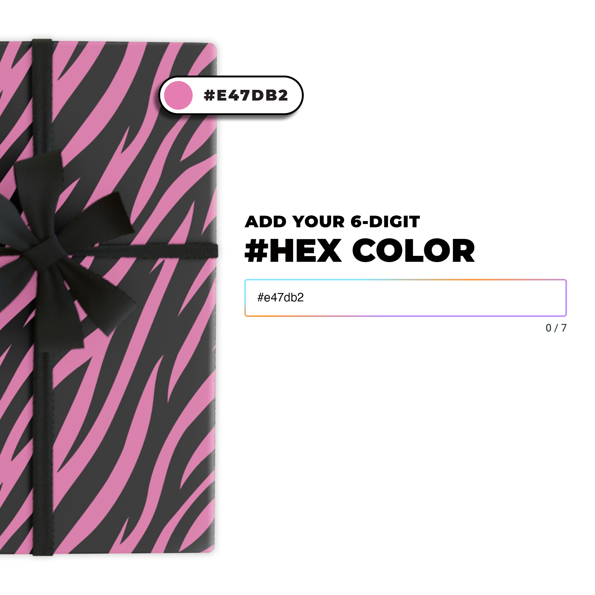 Tiger Print Gift Wrap in Your Custom Color product thumbnail image Tiger Print Gift Wrap in Your Custom Color product thumbnail image