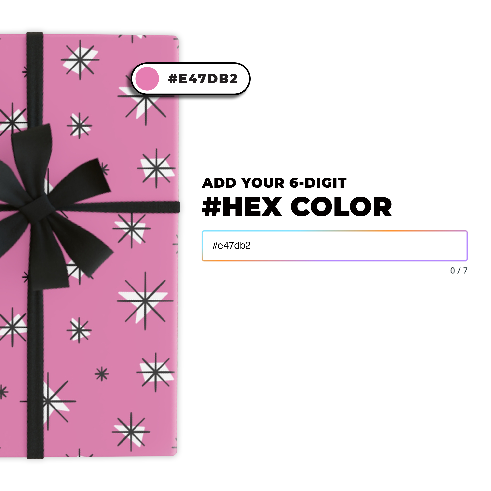 Atomic Stars Gift Wrap in Your Custom Color product thumbnail image Atomic Stars Gift Wrap in Your Custom Color product thumbnail image