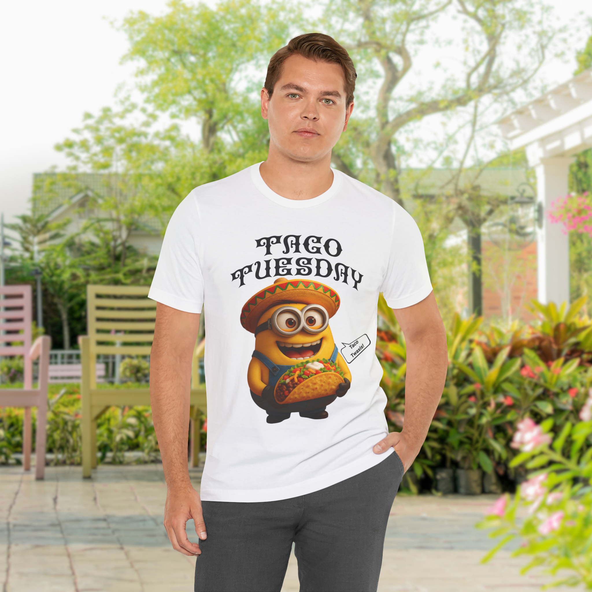 "Taco ‘Bout Awesome!" – Minion Taco Tuesday T-Shirt product thumbnail image "Taco ‘Bout Awesome!" – Minion Taco Tuesday T-Shirt product thumbnail image