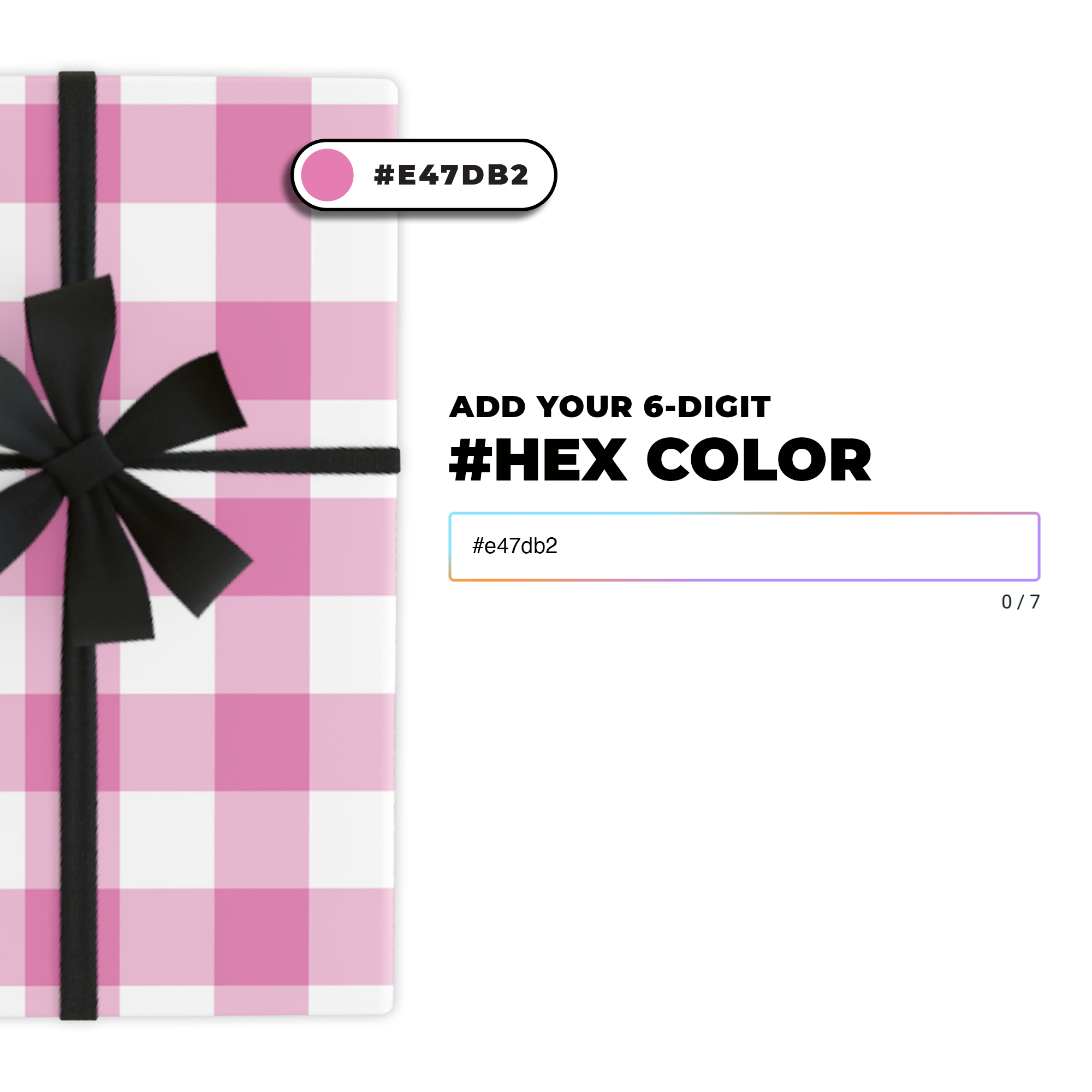 Picnic Gingham Gift Wrap in Your Custom Color product thumbnail image