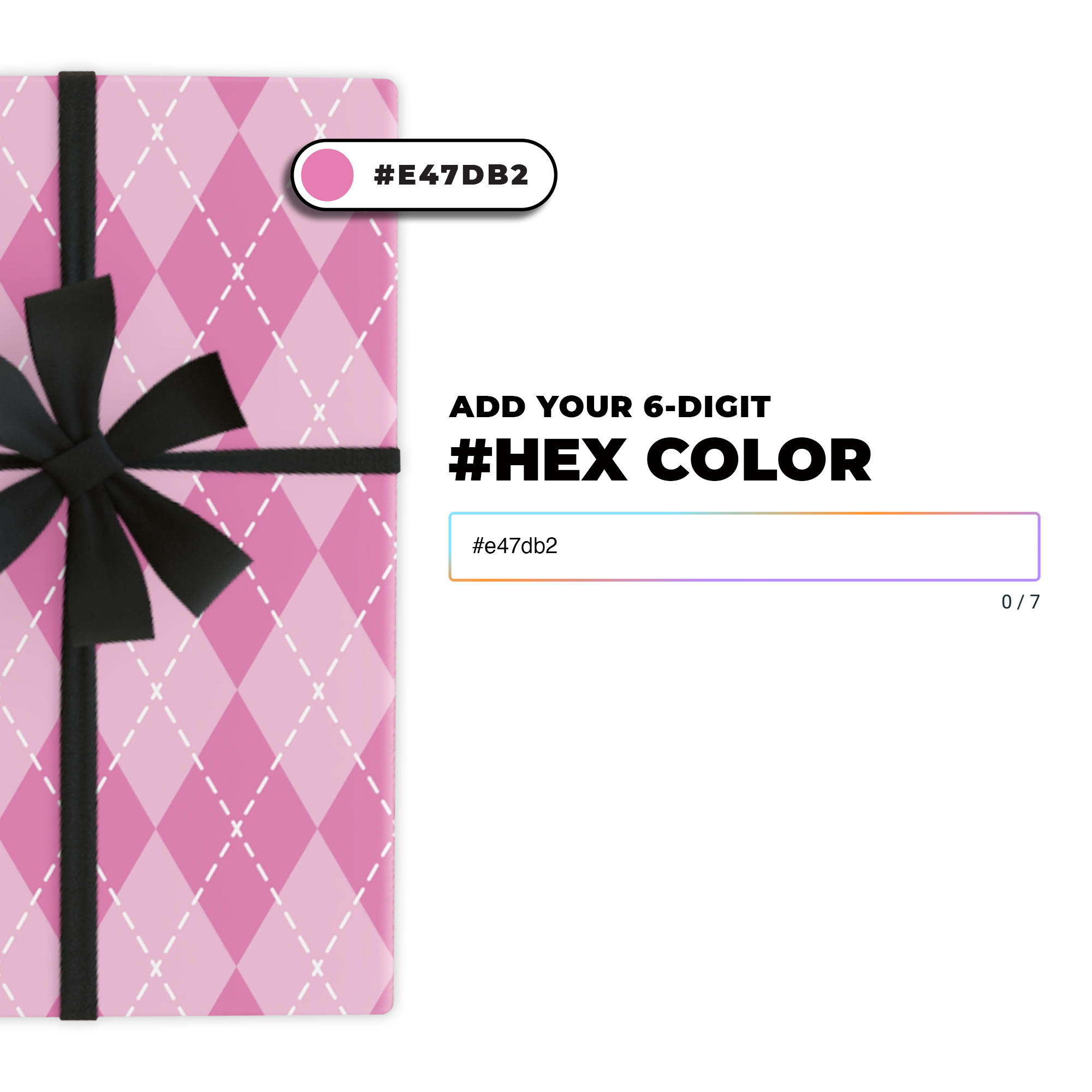 Argyle Sweater Gift Wrap in Your Custom Color product thumbnail image