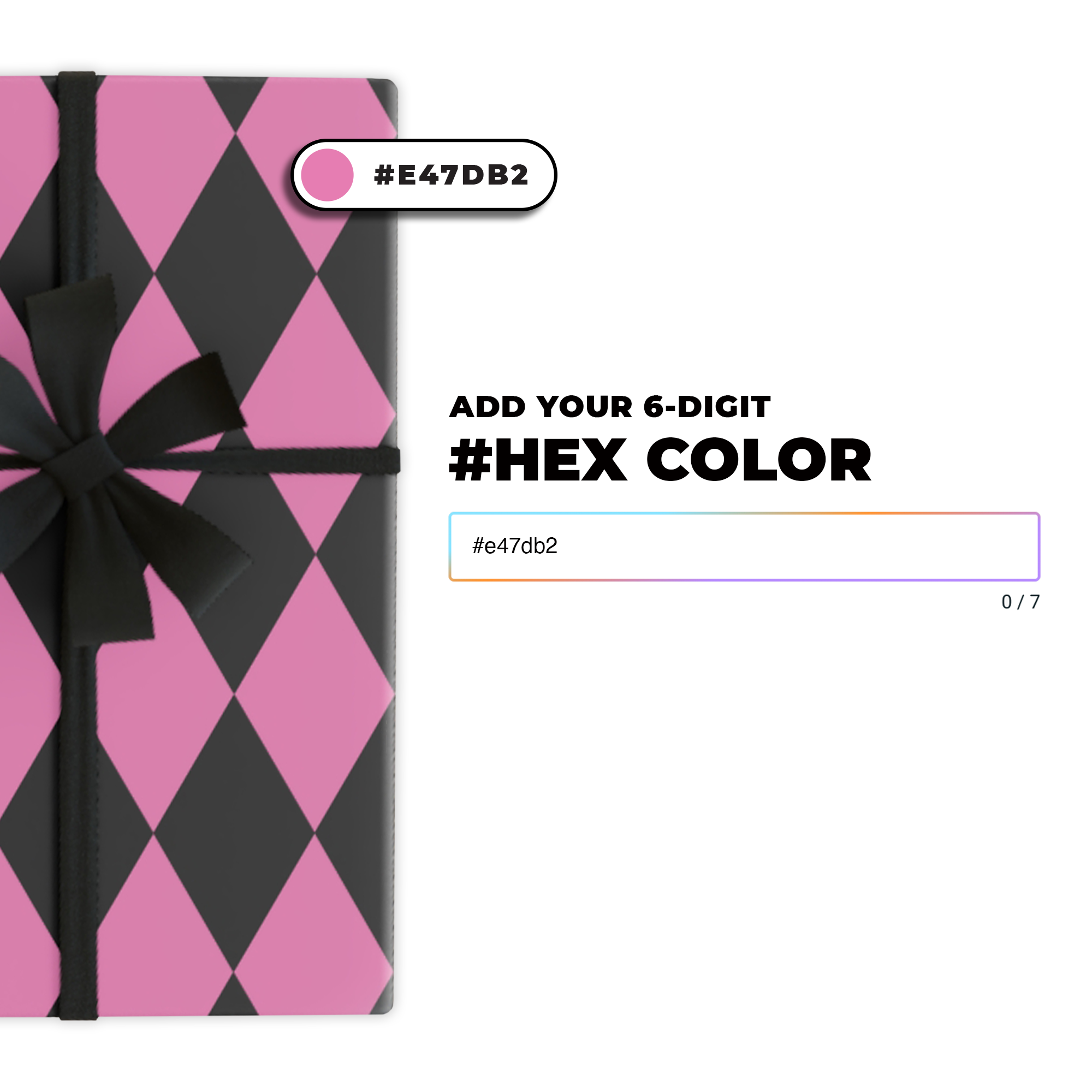 Harlequin Diamonds Gift Wrap in Your Custom Color product thumbnail image