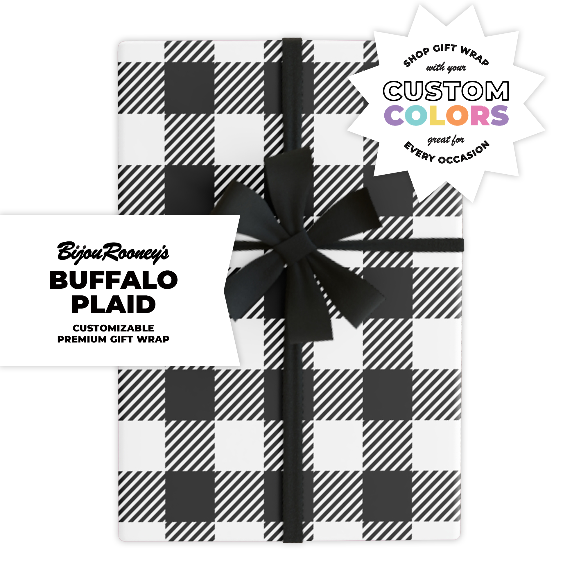 Buffalo Plaid Gift Wrap in Your Custom Color Buffalo Plaid Gift Wrap in Your Custom Color