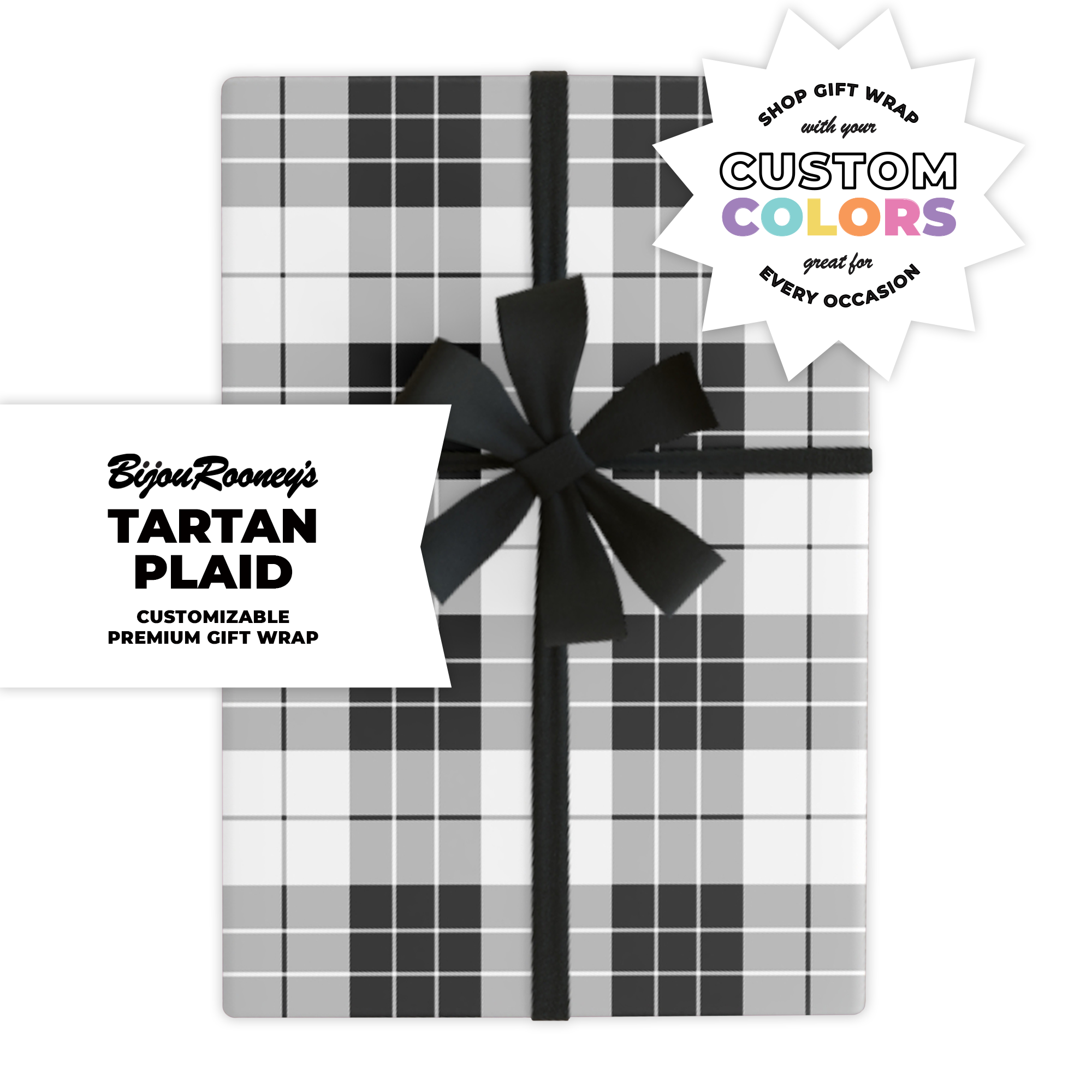 Tartan Plaid Gift Wrap in Your Custom Color product thumbnail image Tartan Plaid Gift Wrap in Your Custom Color product thumbnail image