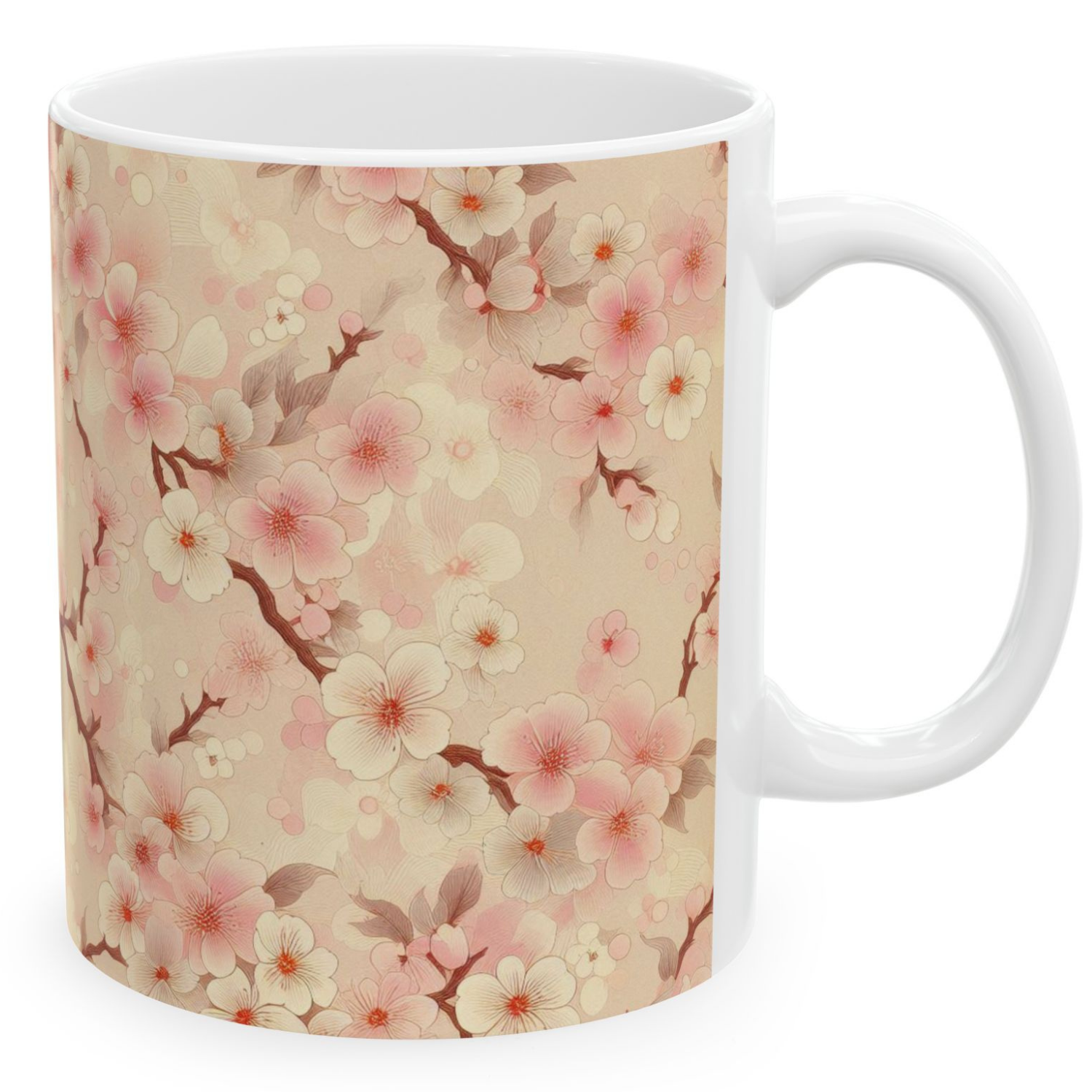 Blossom Petals Ceramic Mug, Floral Coffee Mug, Gift for Her, Spring Decor, Mother's Day Present, Tea Lover's Mug