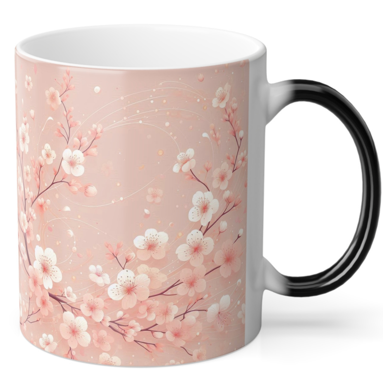 Spring is in full bloom🌸 Pale pink mug with dancing cherry blossoms　Color Morphing Mountain Landscape Mug - 11oz