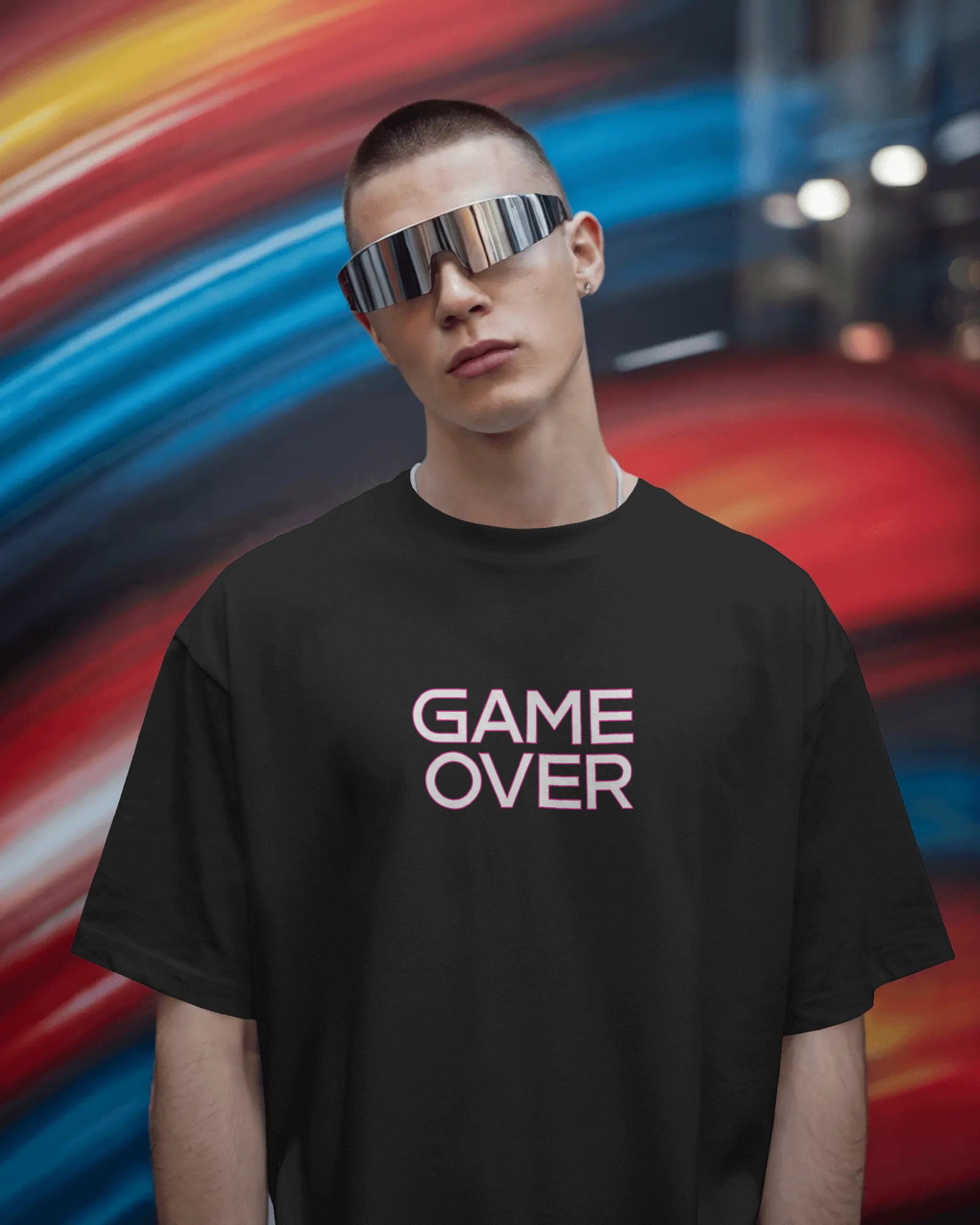 Game Over Oversized Tee | Casual Streetwear, Comfortable Fit, Gaming Gift, Everyday Fashion, Unisex Style product thumbnail image Game Over Oversized Tee | Casual Streetwear, Comfortable Fit, Gaming Gift, Everyday Fashion, Unisex Style product thumbnail image