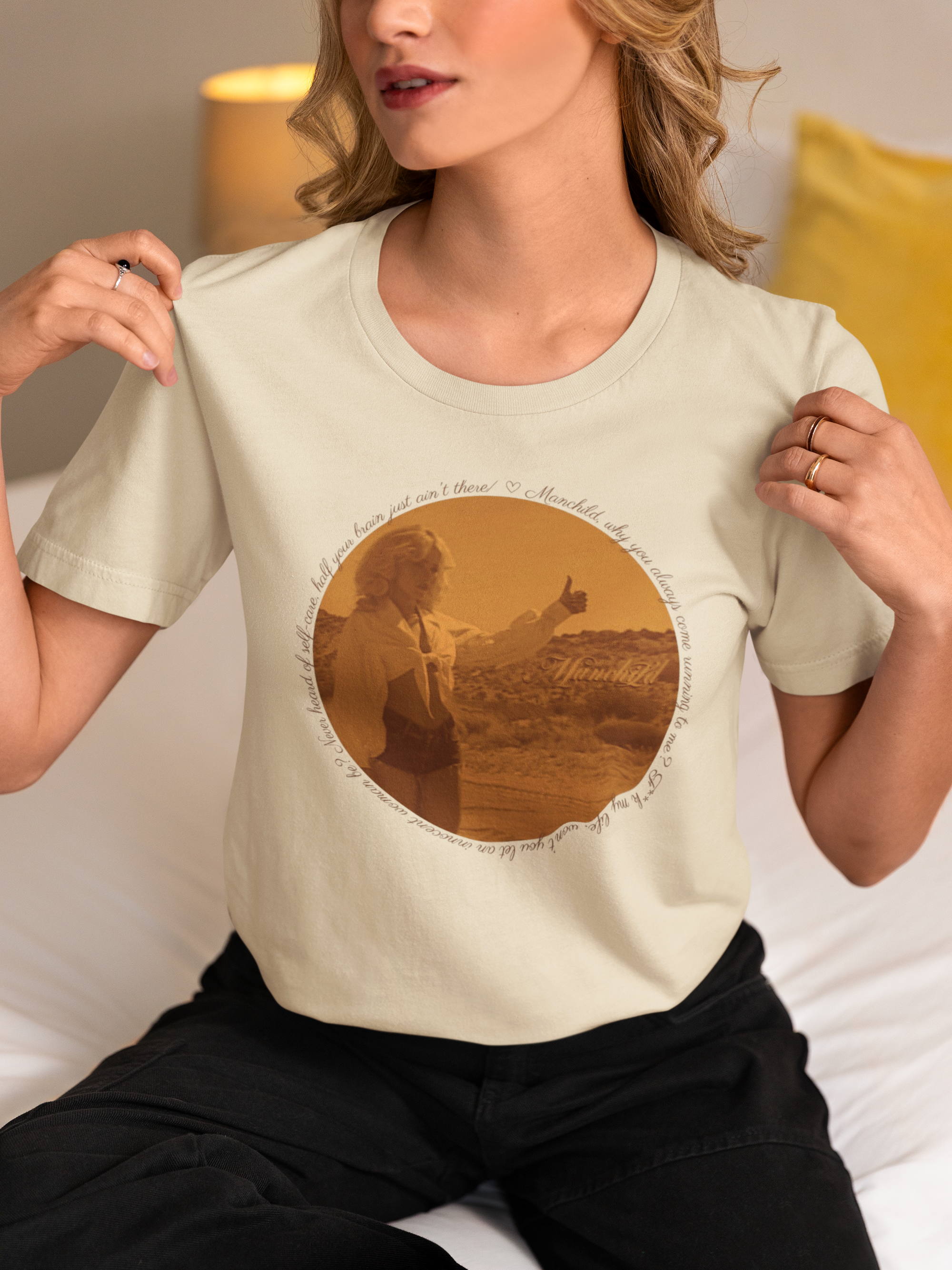 Manchild Vintage-Inspired Unisex T-Shirt, Relaxed Fit Tee for Everyday Wear, Perfect Gift for Music Lovers, Great for carpenters, Sabr