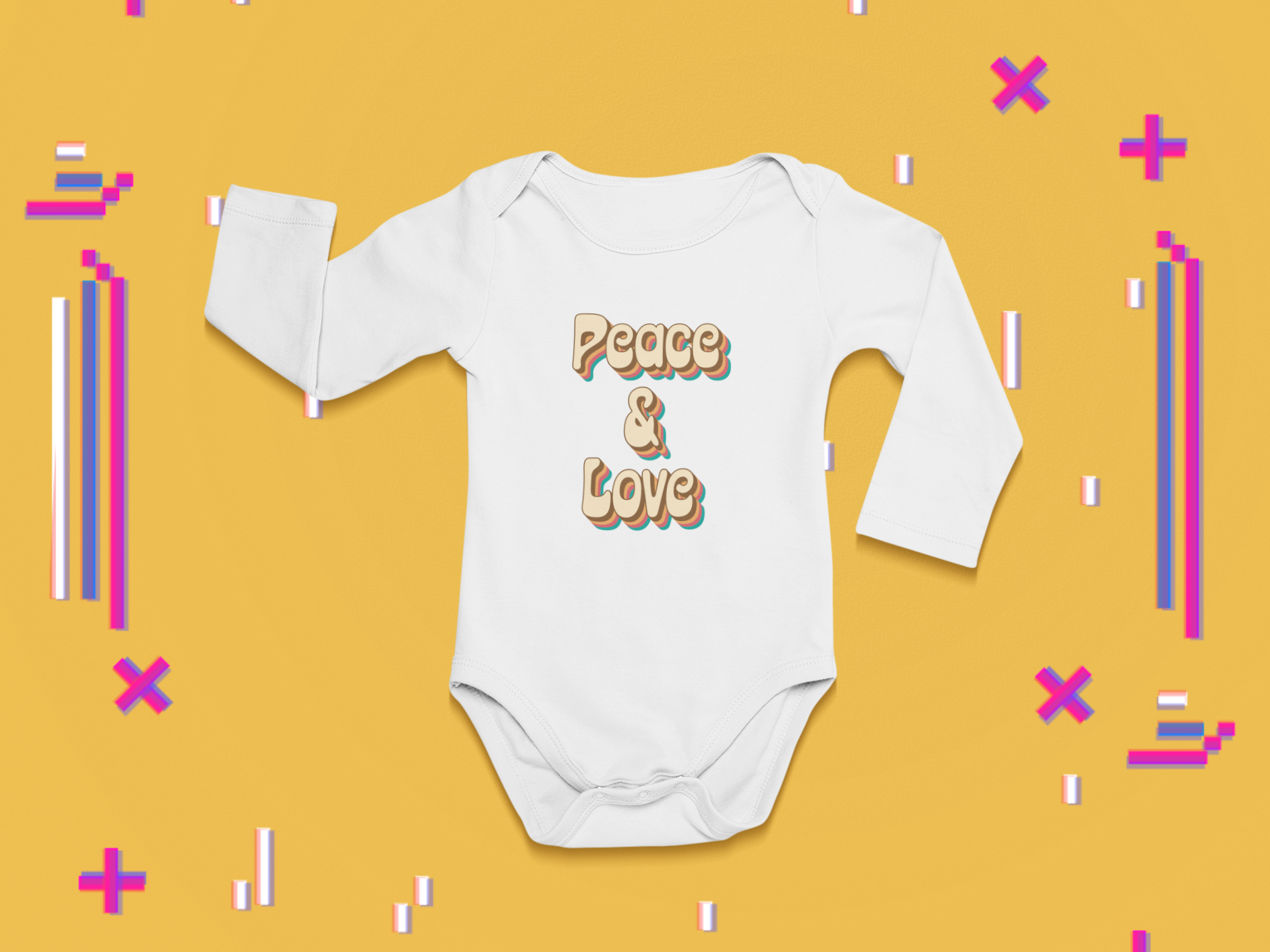 Peace &amp; Love - Infant Long Sleeve Bodysuit