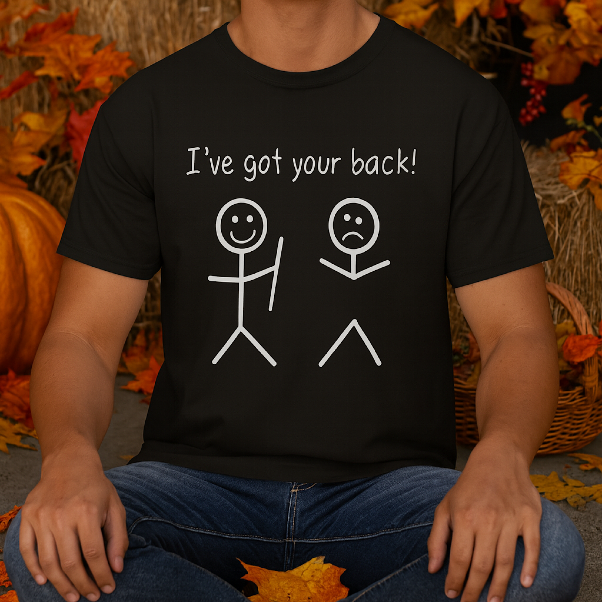 Funny Stick Figure T-Shirt “I’ve Got Your Back” – Men’s Graphic Tee Humor  2025 product thumbnail image