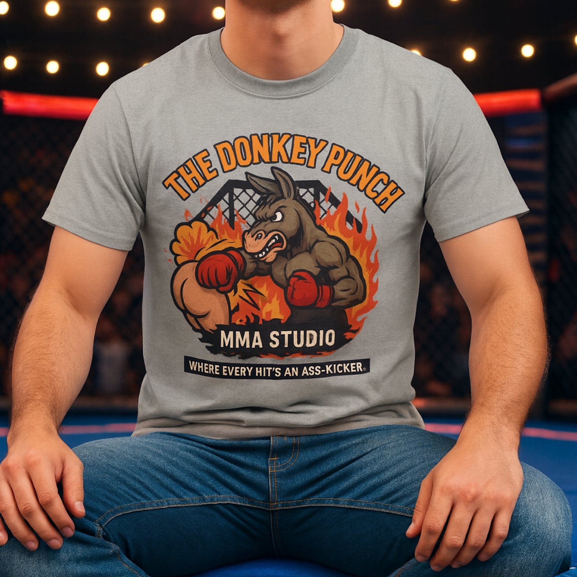 Donkey Punch MMA T-Shirt Funny Gym Fighter Graphic Tee UFC TKO