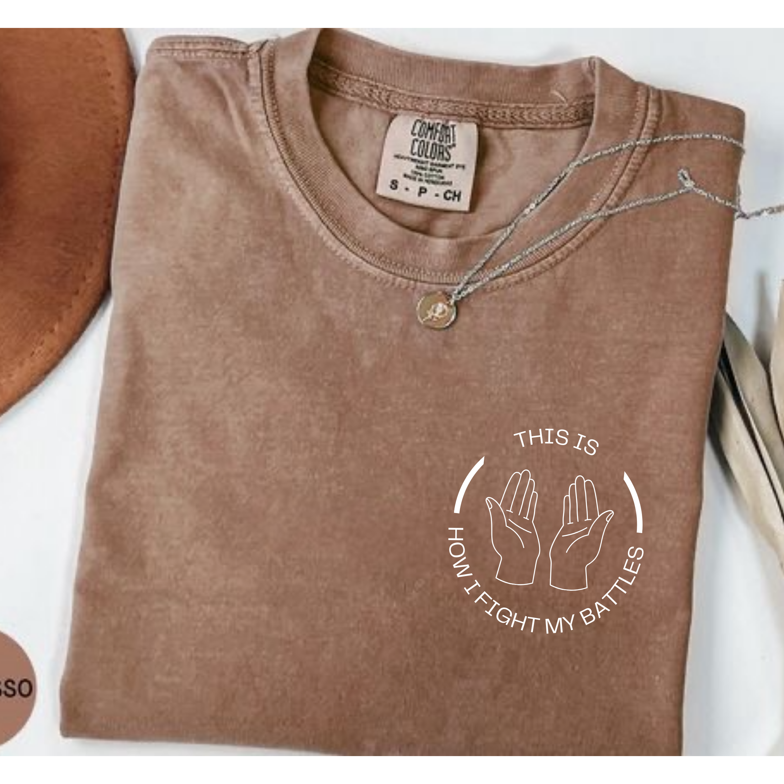 This is how I fight my battles, Jesus tee Garment-Dyed Unisex T-Shirt | Casual Comfort, Summer Vibes, Friends Gatherings, Everyday Wear, Gift Ideas product thumbnail image