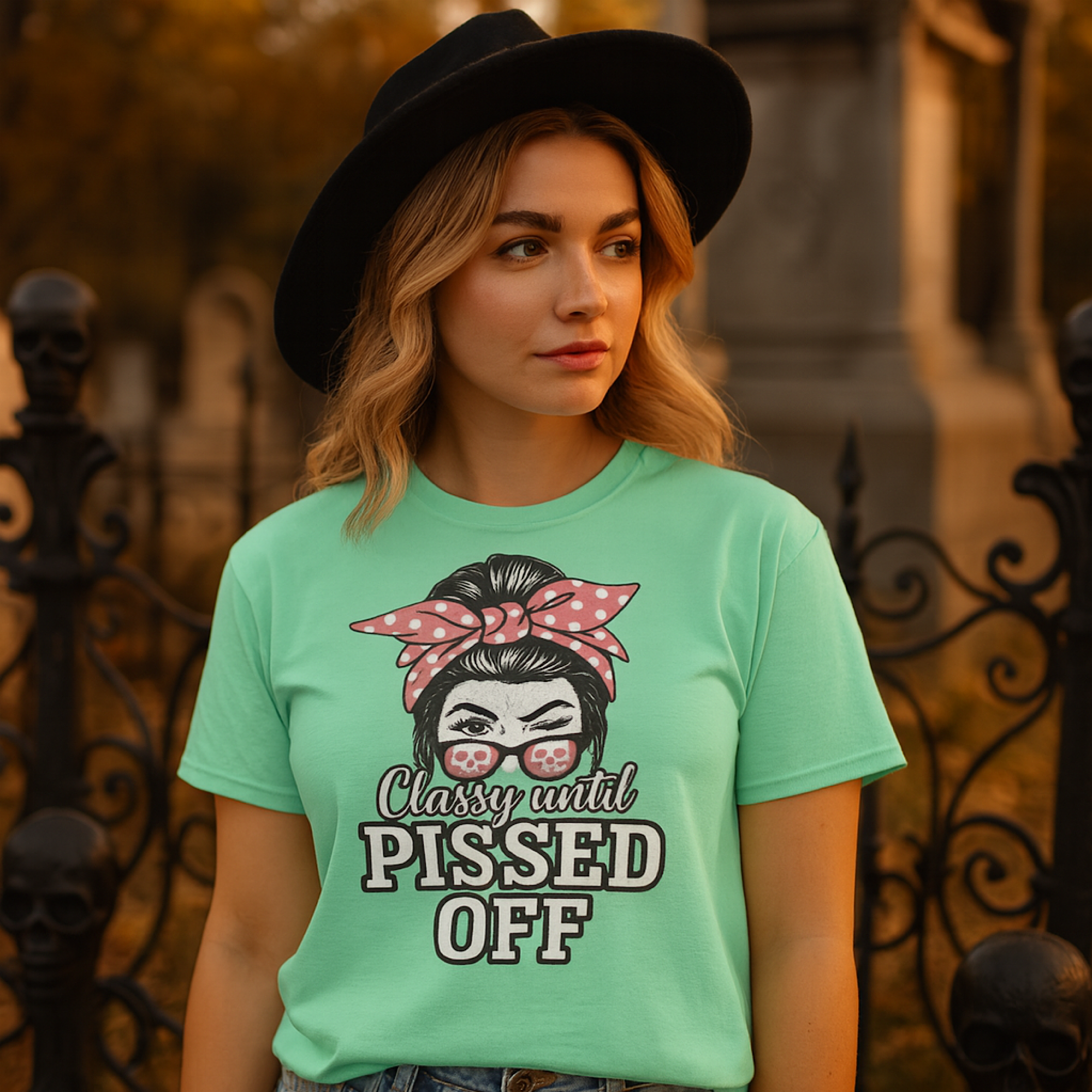 Classy Until Pissed Off T-Shirt Funny Graphic Tee Women’s Sassy Attitude Shirt 