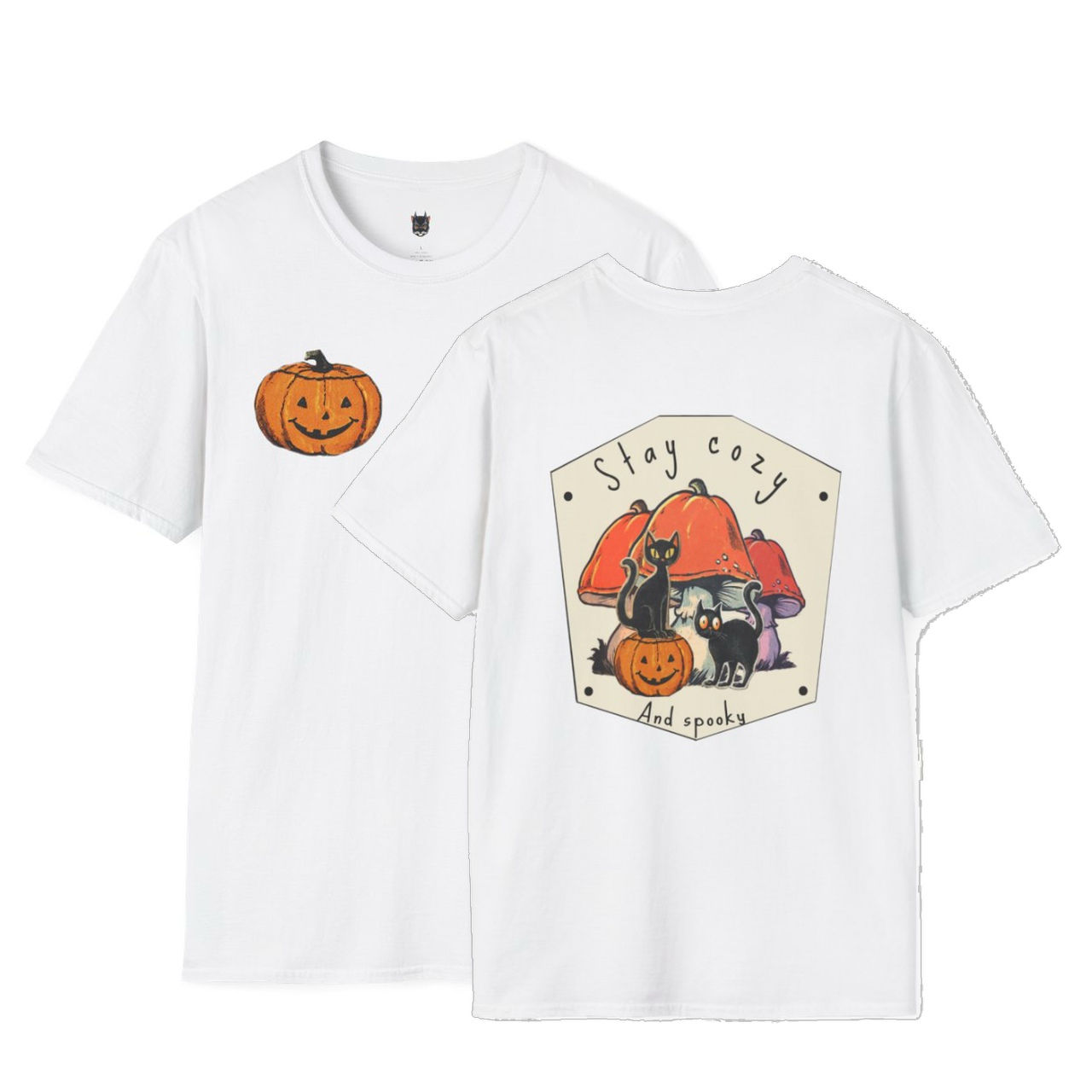 Spooky Pumpkin Unisex Soft Tee Front/Back design 