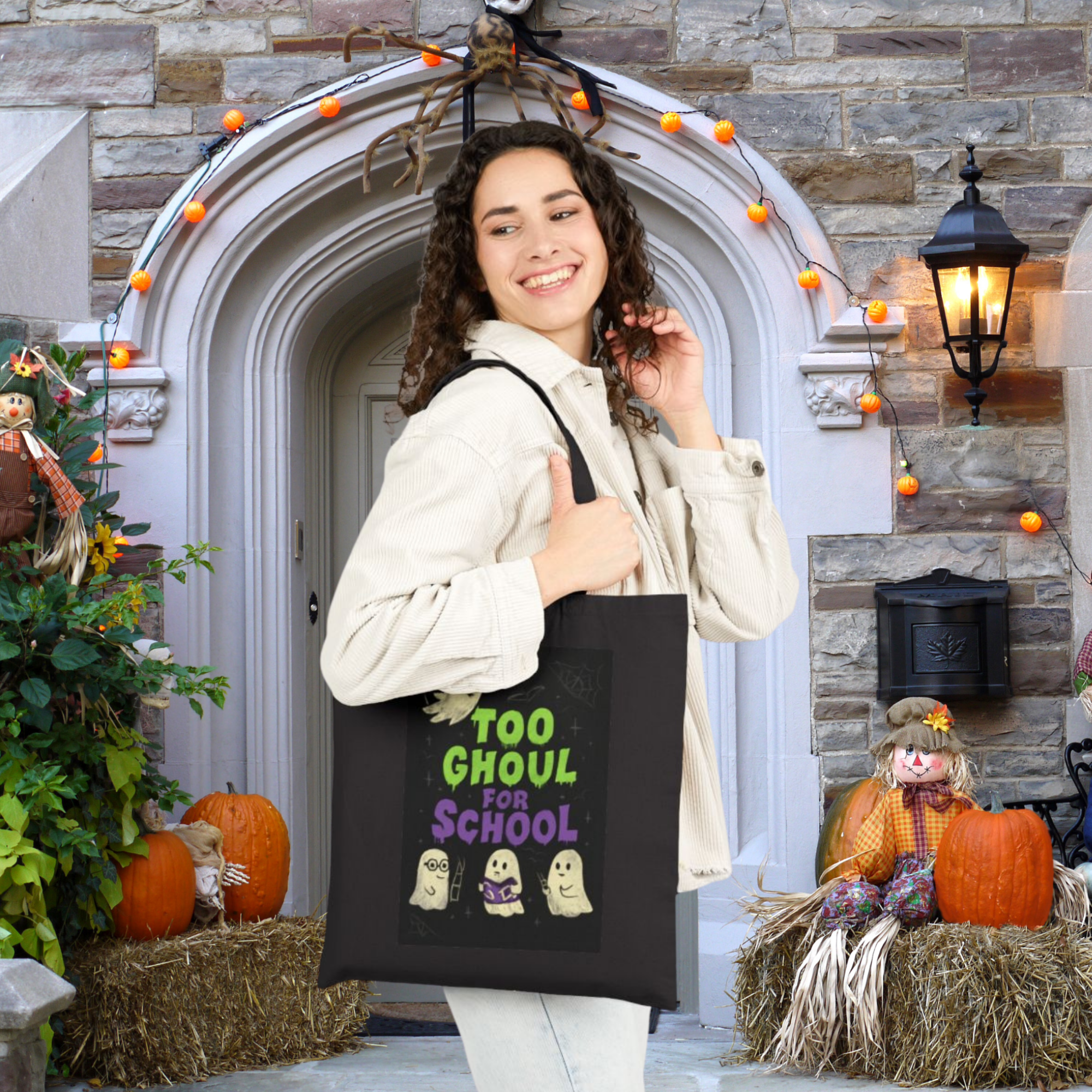 Too Ghoul for School Tote Bag | Halloween Ghost Canvas Tote | Spooky Cute Teacher Gift | Back to School Library/Book Bag Too Ghoul for School Tote Bag | Halloween Ghost Canvas Tote | Spooky Cute Teacher Gift | Back to School Library/Book Bag