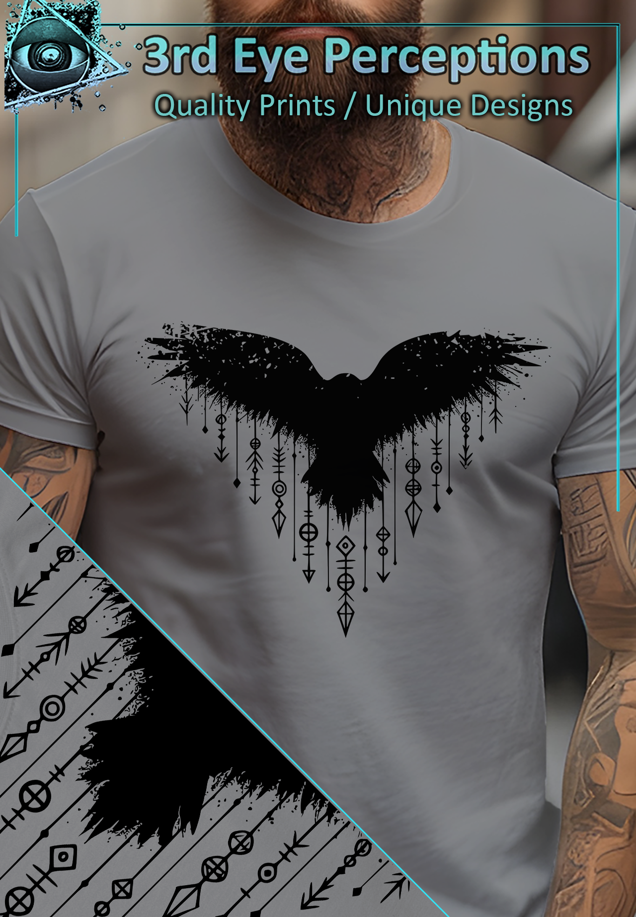 Vintage Nordic Viking Raven Norse Rune Compass Black Vintage Nordic Viking Raven Norse Rune Compass Black