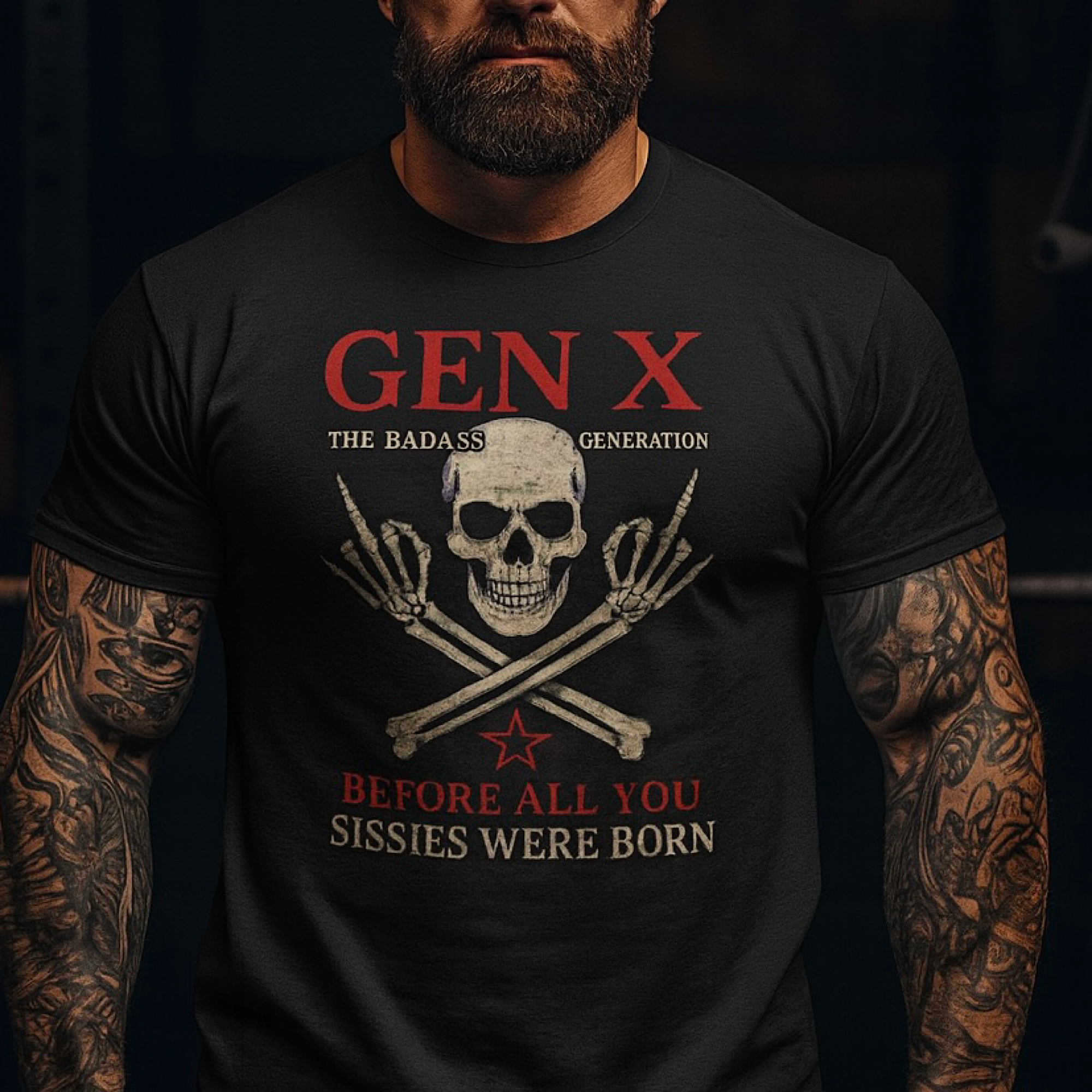 Gen X T-Shirt – The Badass Generation Skull  Tee, Retro Attitude Shirt, Vintage  product thumbnail image