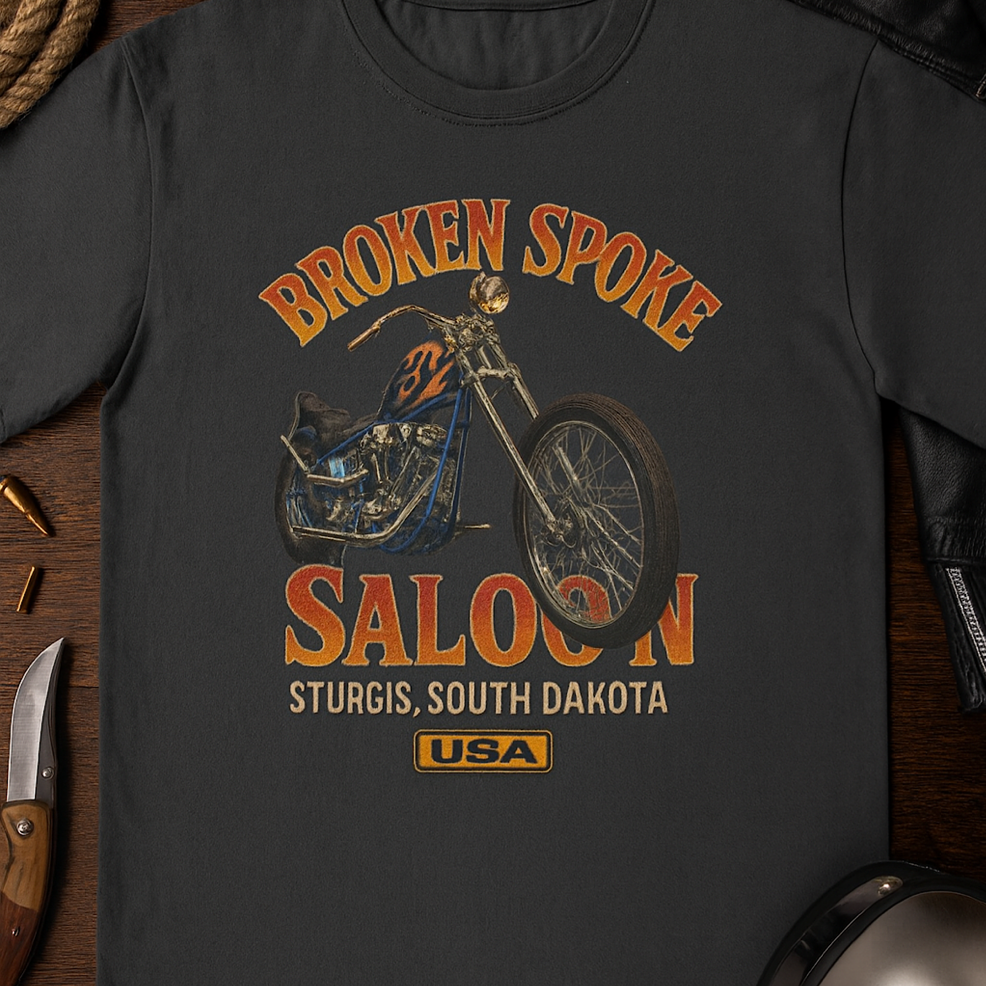Broken Spoke Saloon Sturgis T-Shirt – Vintage Motorcycle Rally Biker Tee,  Rally