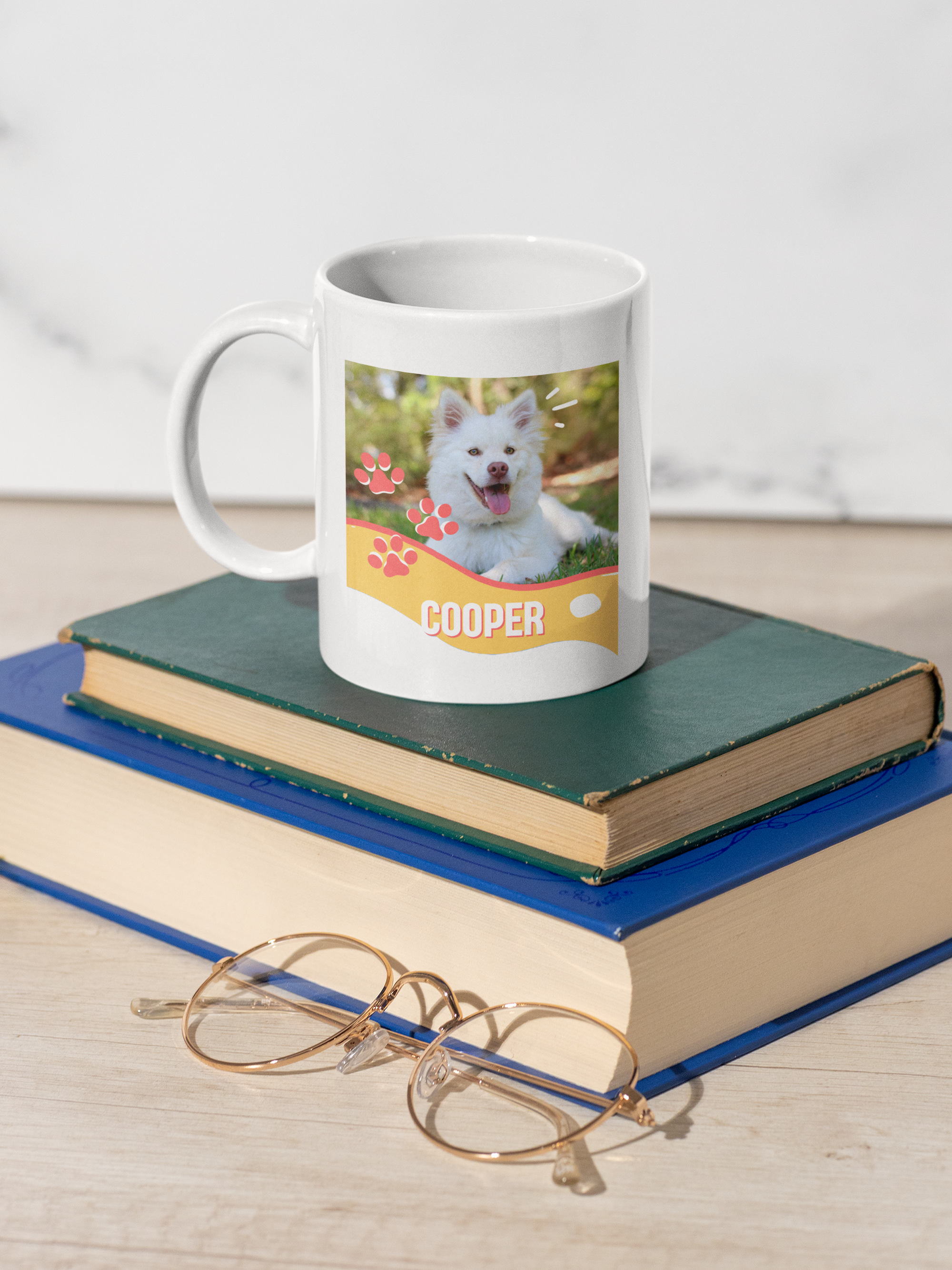 Dog Cooper Pet Photo Ceramic Mug | Custom Dog Owner Gift, Coffee Lover Cup, Cute Animal Lover Mug, Unique Home Decor, Pet Memory product thumbnail image