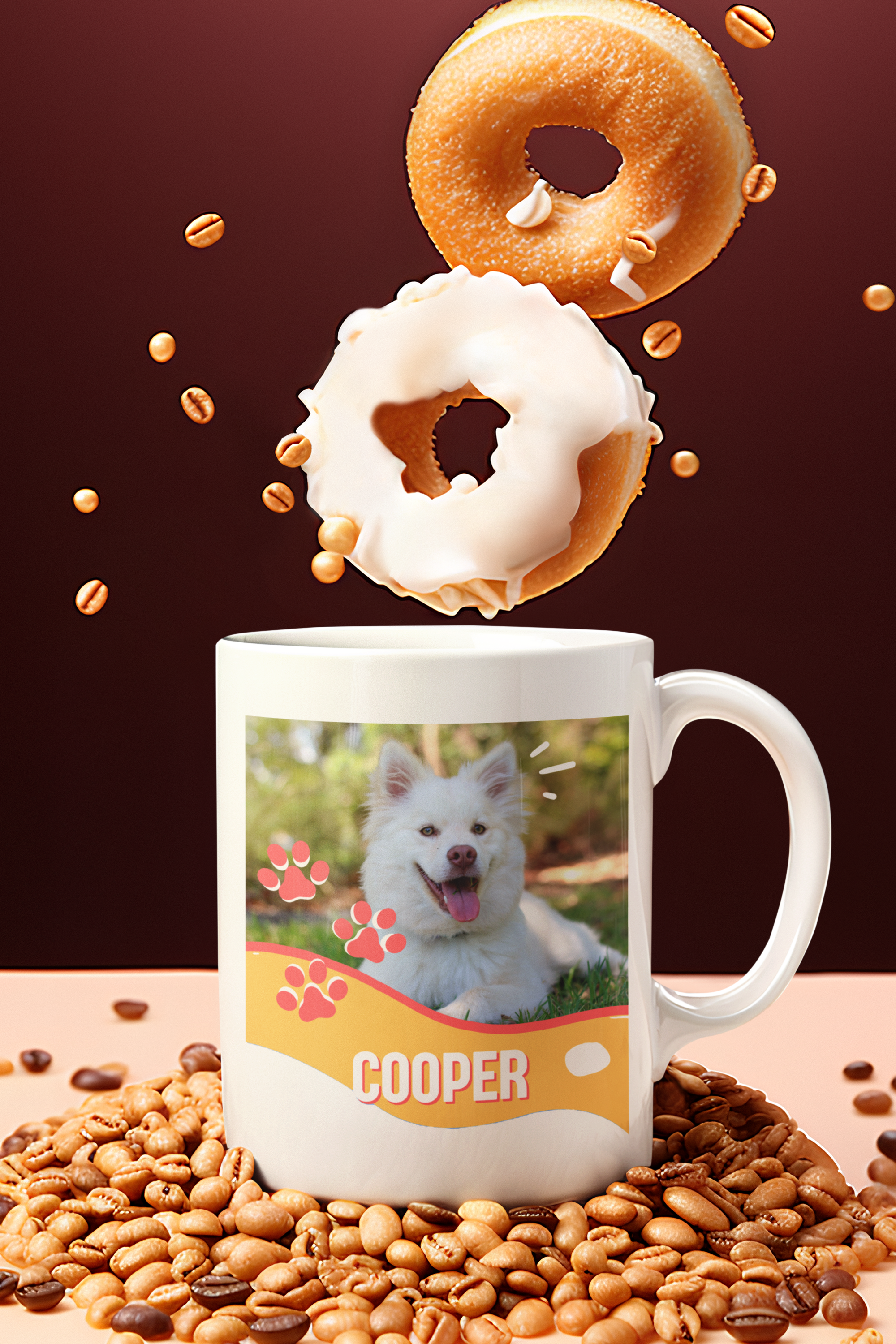 Dog Cooper Pet Photo Ceramic Mug | Custom Dog Owner Gift, Coffee Lover Cup, Cute Animal Lover Mug, Unique Home Decor, Pet Memory product thumbnail image