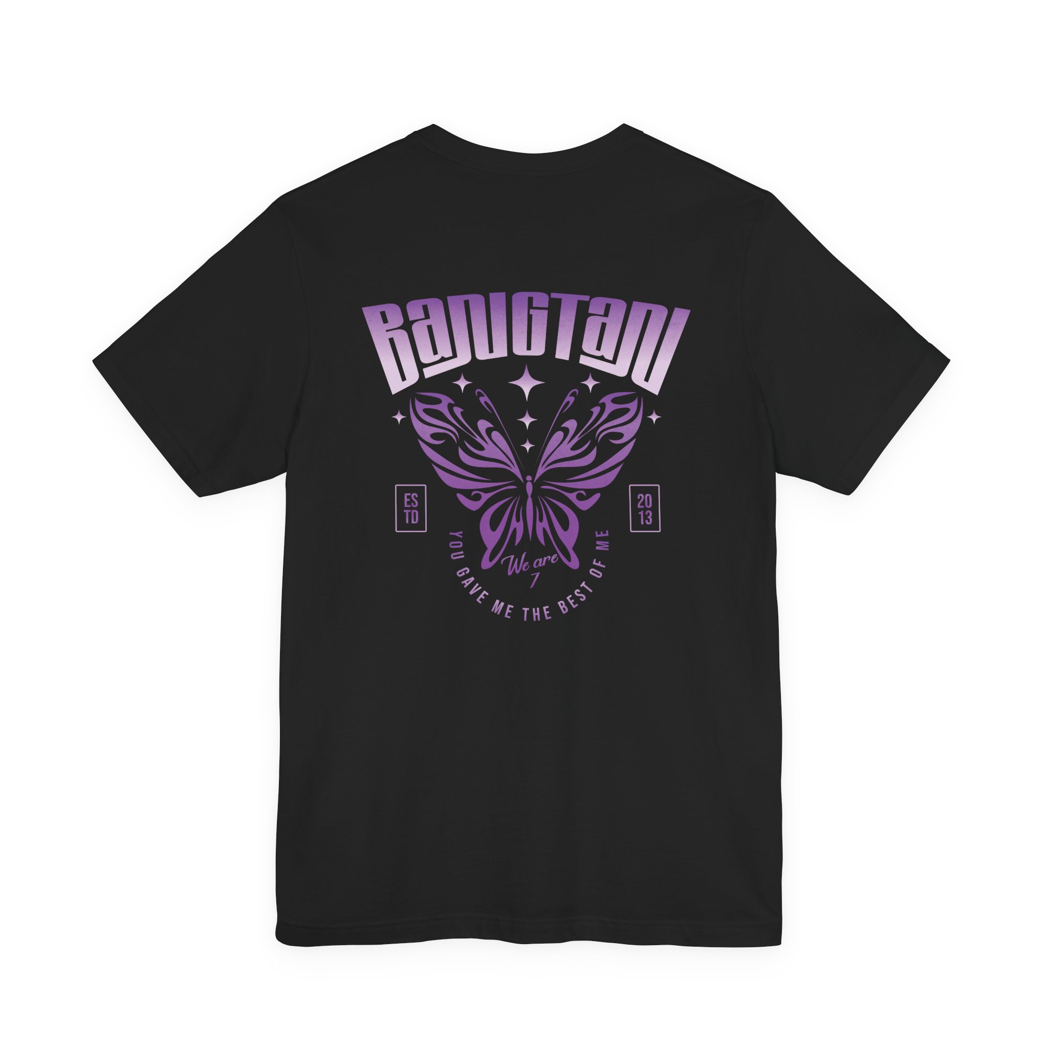 Bangtan Butterfly Unisex Tee, Printed on Front and Back product thumbnail image Bangtan Butterfly Unisex Tee, Printed on Front and Back product thumbnail image