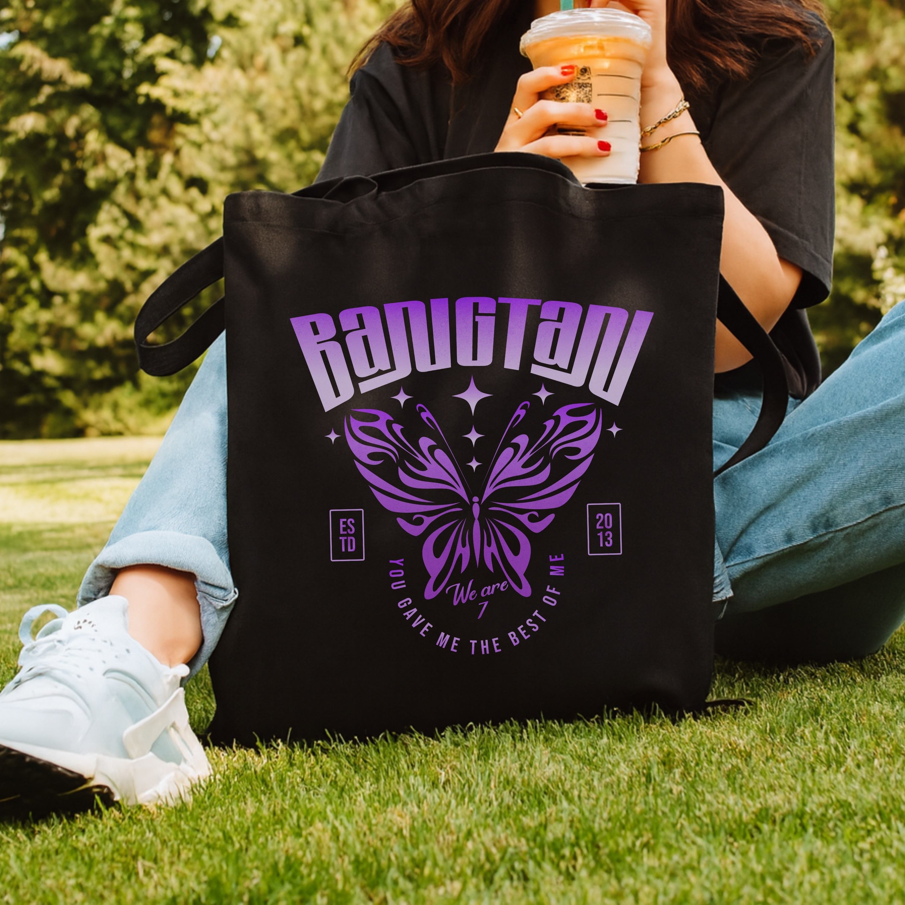 BANGTAN Butterfly Cotton Canvas Tote Bag product thumbnail image BANGTAN Butterfly Cotton Canvas Tote Bag product thumbnail image